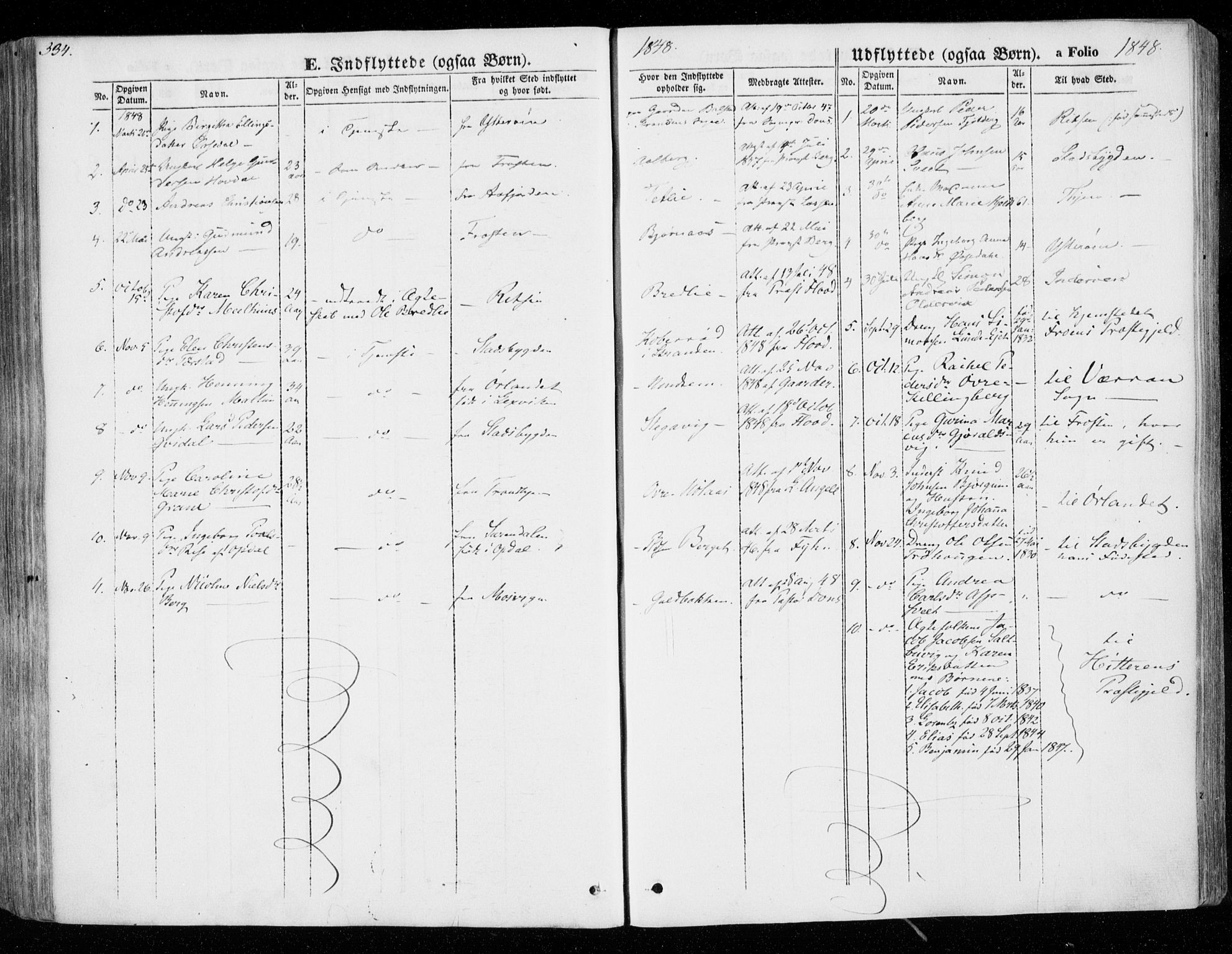Ministerialprotokoller, klokkerbøker og fødselsregistre - Nord-Trøndelag, SAT/A-1458/701/L0007: Parish register (official) no. 701A07 /1, 1842-1854, p. 334
