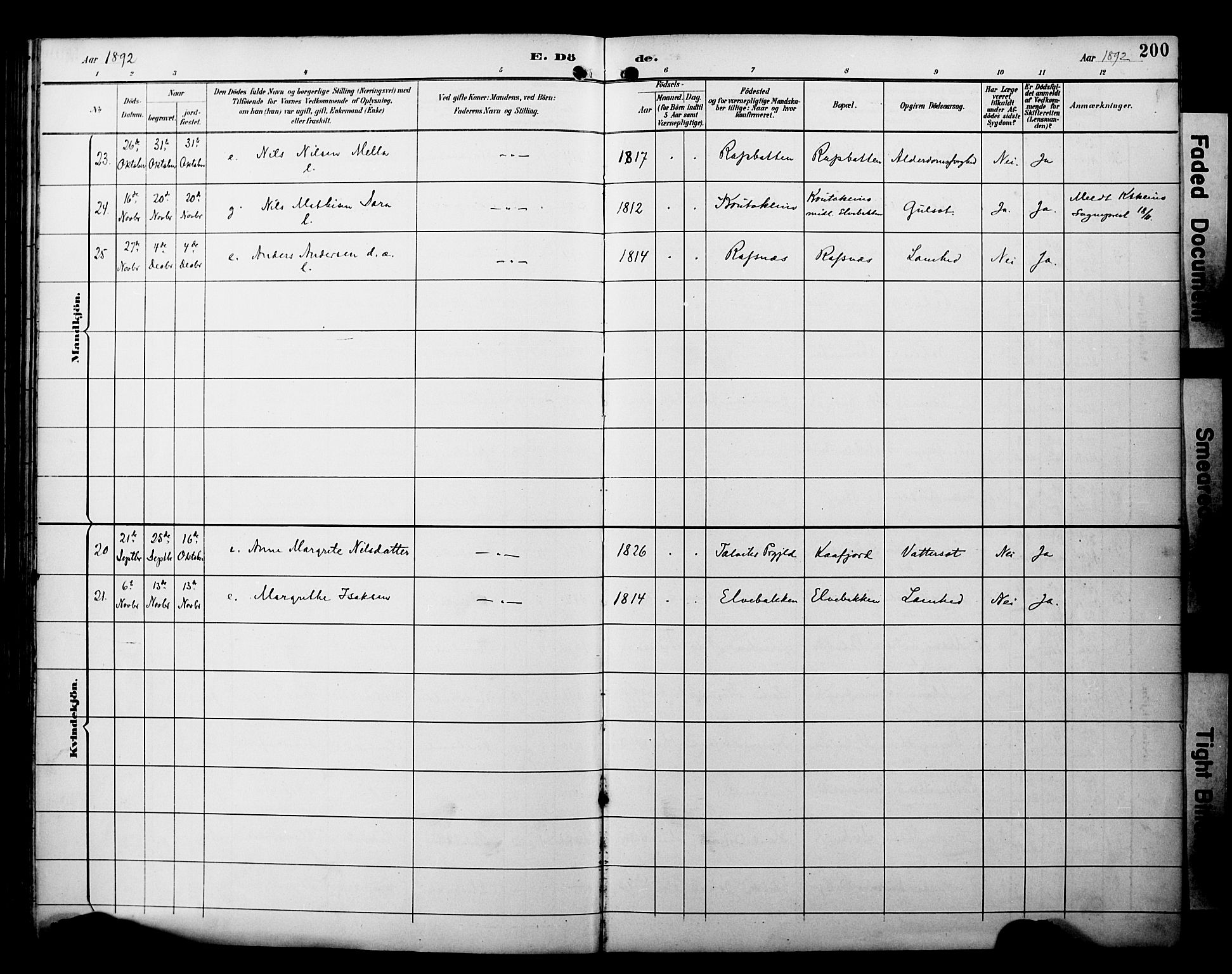 Alta sokneprestkontor, SATØ/S-1338/H/Ha/L0003.kirke: Parish register (official) no. 3, 1892-1904, p. 200