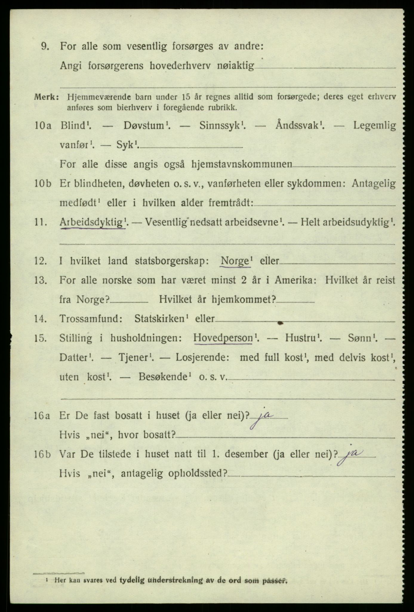 SAB, 1920 census for Røldal, 1920, p. 338