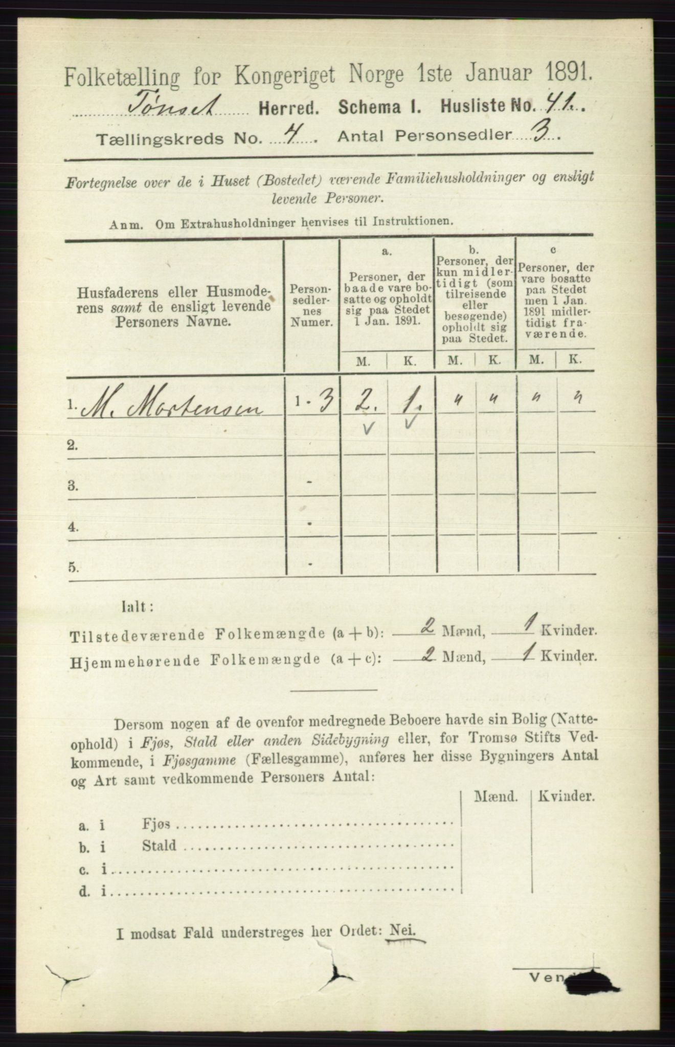 RA, 1891 census for 0437 Tynset, 1891, p. 772