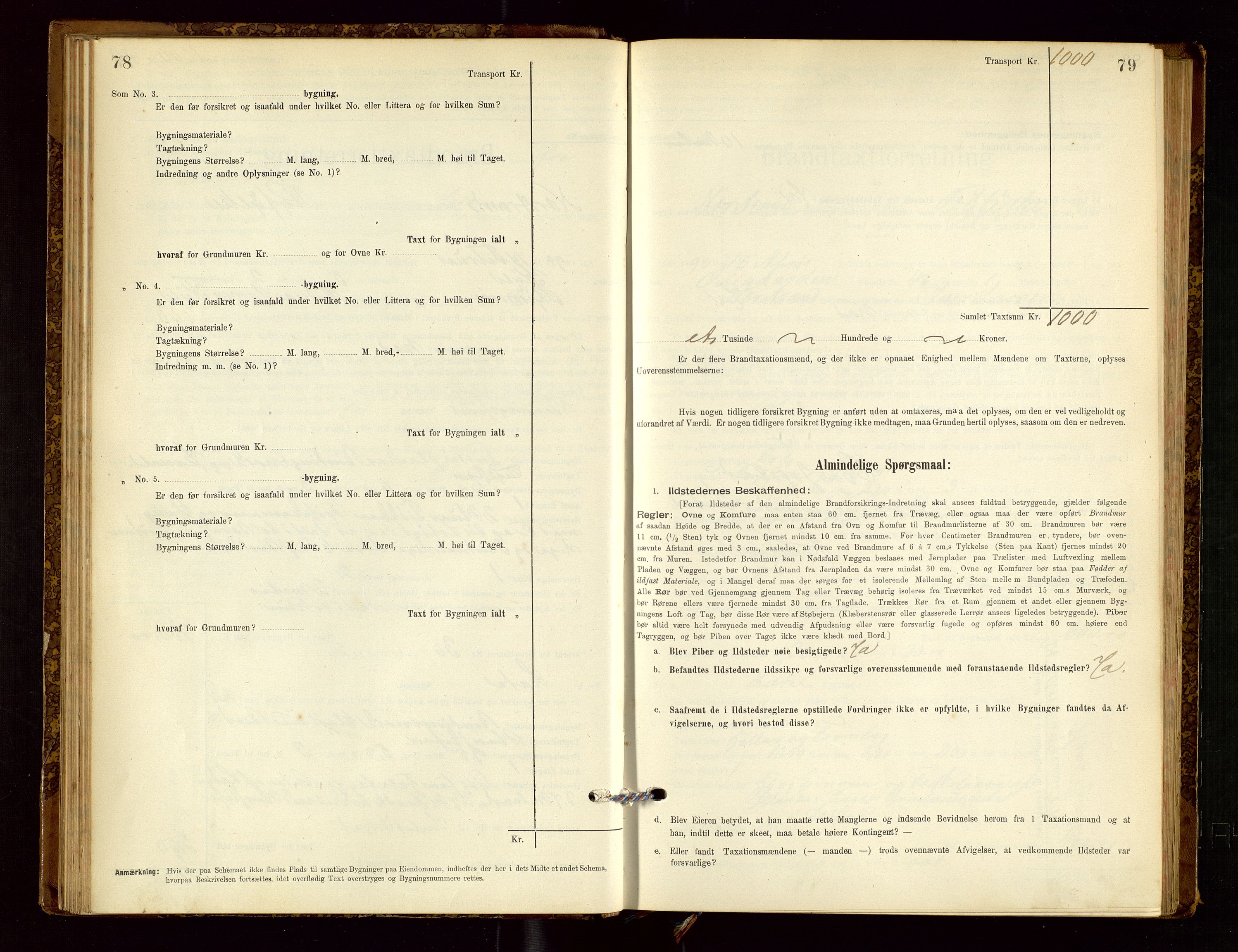 Nedstrand lensmannskontor, AV/SAST-A-100236/Gob/L0001: "Brandtaxationsprotokol for Nerstrand Lensmandsdistrikt Ryfylke fogderi", 1895-1915, p. 78-79