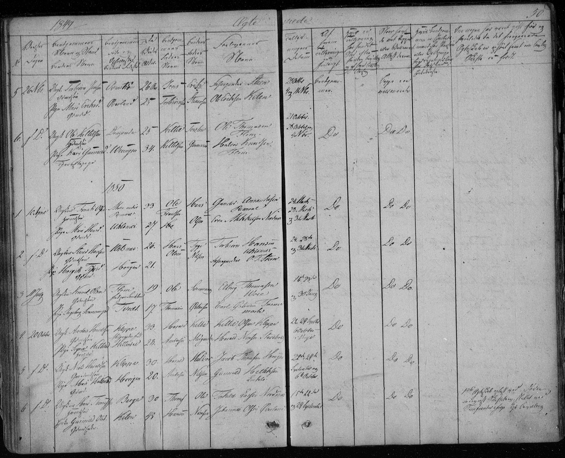 Lunde kirkebøker, AV/SAKO-A-282/F/Fb/L0001: Parish register (official) no. II 1, 1845-1861, p. 50
