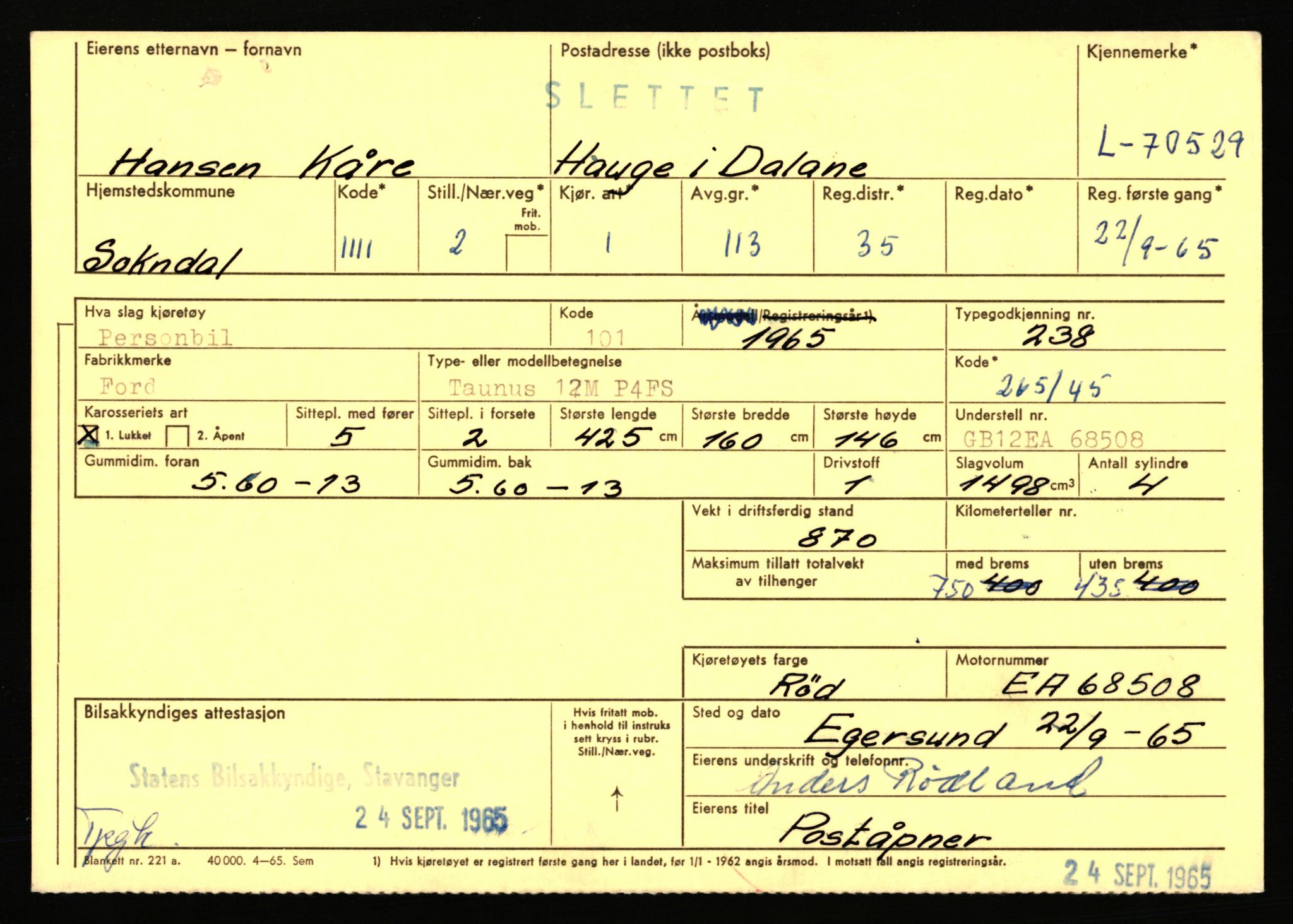 Stavanger trafikkstasjon, AV/SAST-A-101942/0/F/L0066: L-68000 - L-71599, 1930-1971, p. 1583