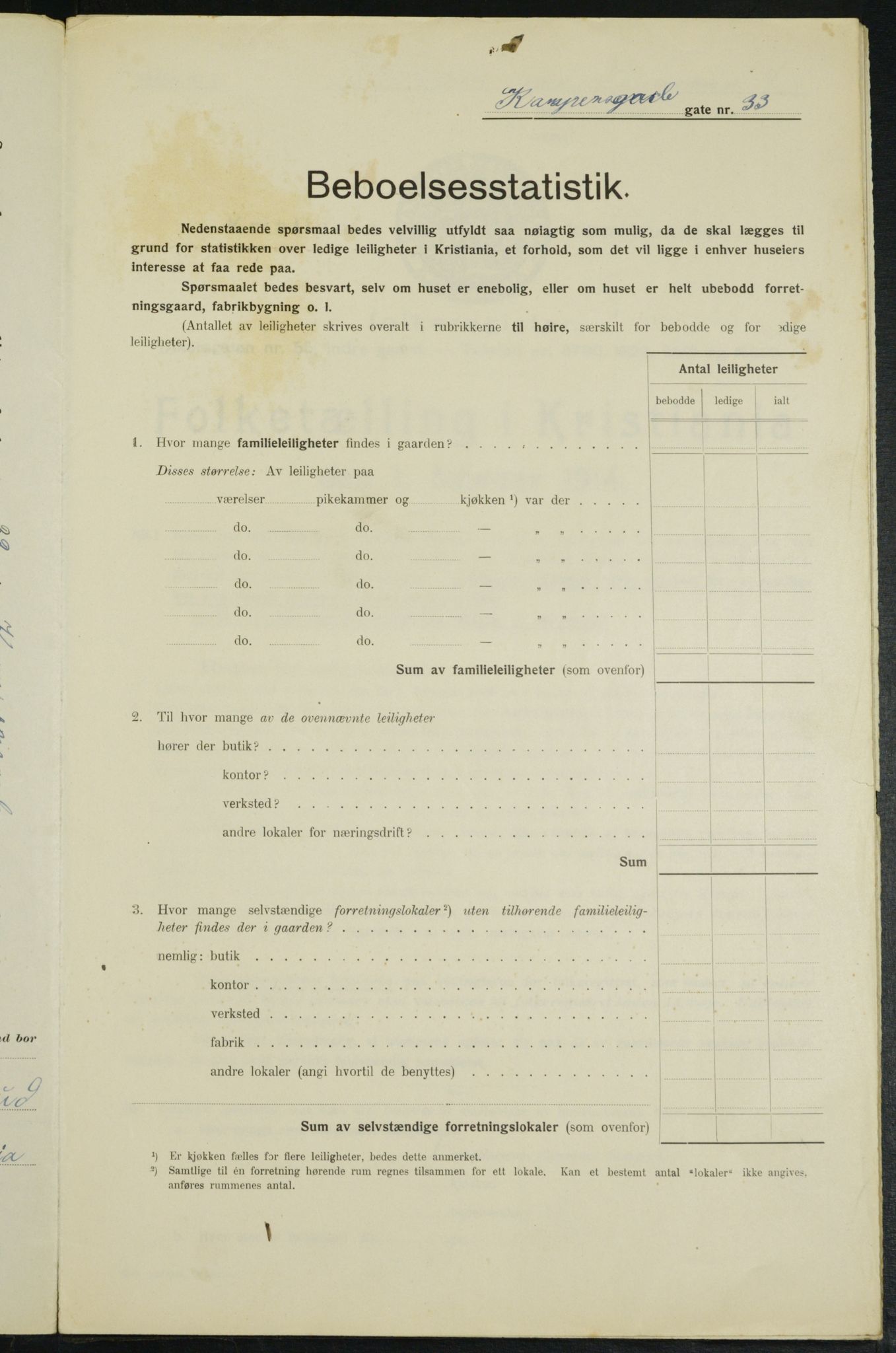 OBA, Municipal Census 1914 for Kristiania, 1914, p. 47909