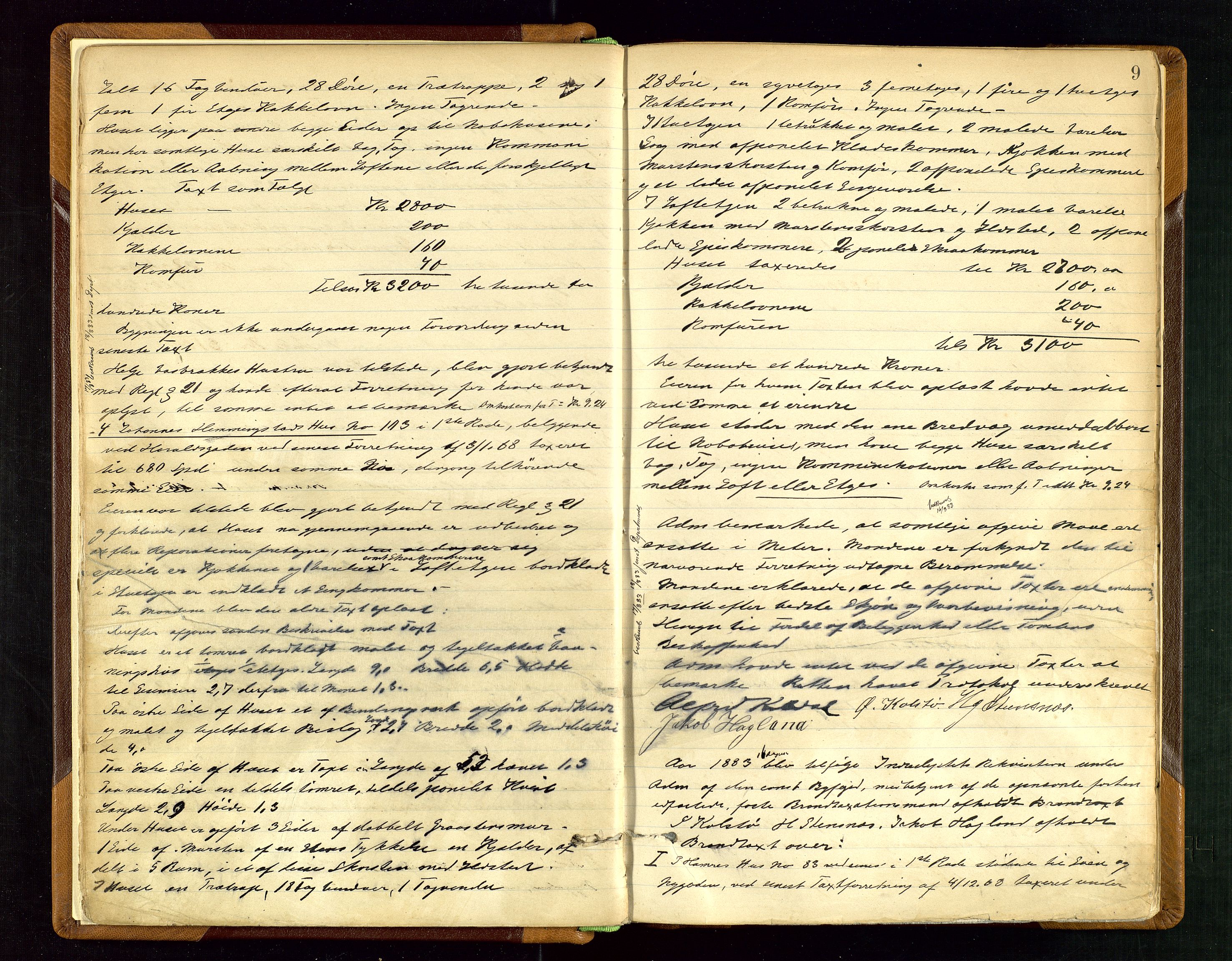 Norges Brannkasse Haugesund, AV/SAST-A-102142/0002/O/L0002: Branntakstprotokoll, 1883-1895, p. 8b-9a