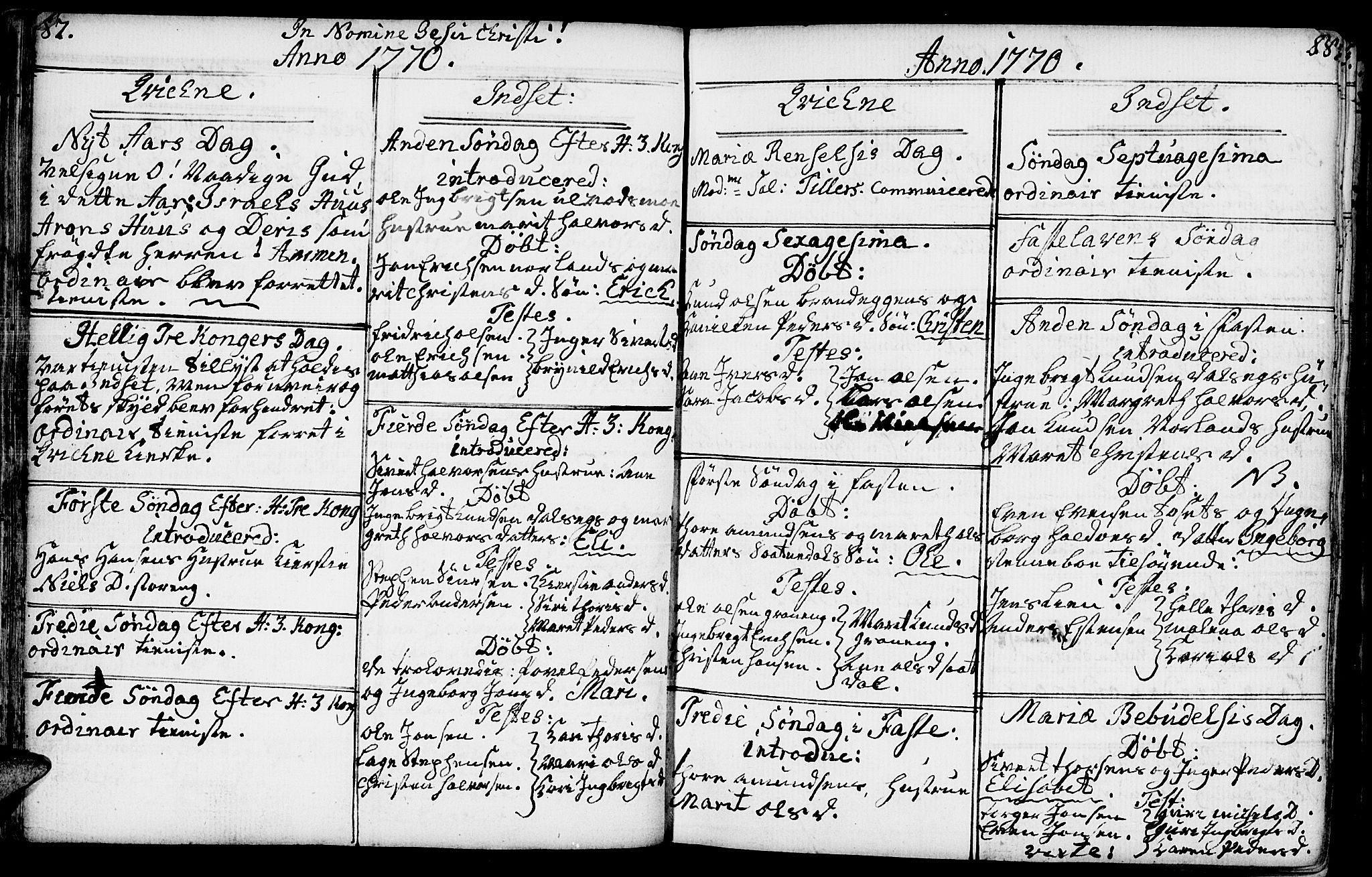 Kvikne prestekontor, SAH/PREST-064/H/Ha/Haa/L0002: Parish register (official) no. 2, 1764-1784, p. 87-88