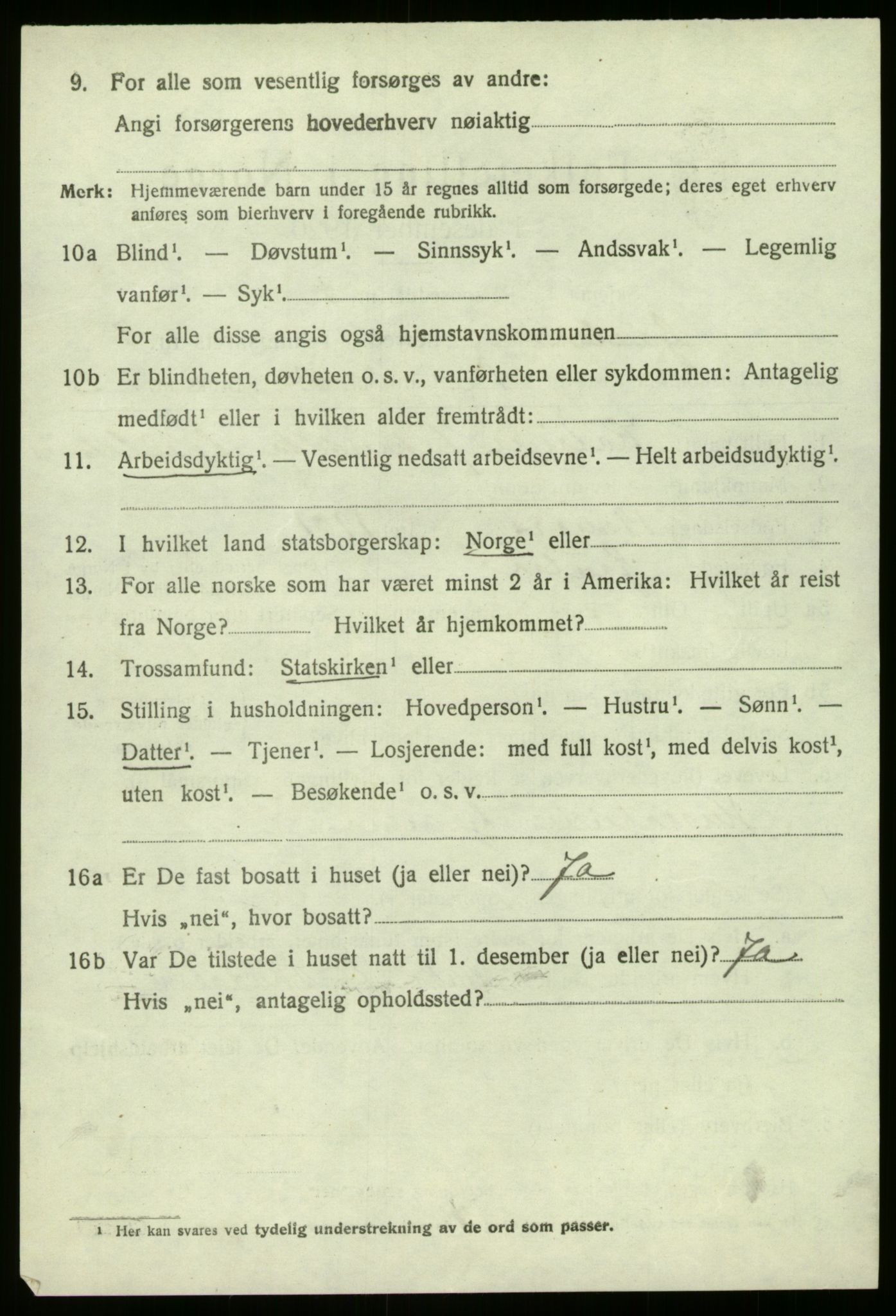 SAB, 1920 census for Gaular, 1920, p. 4169