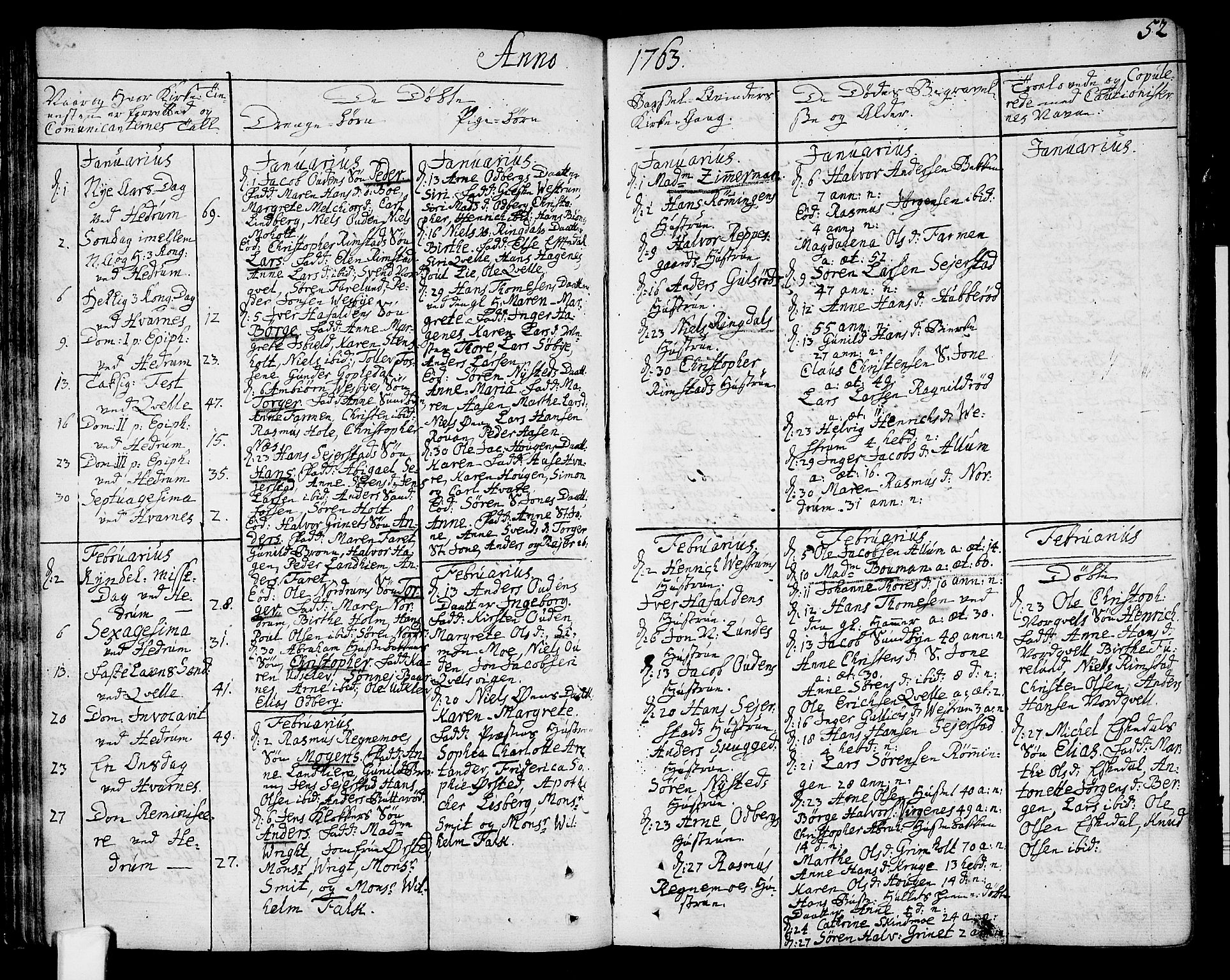 Hedrum kirkebøker, SAKO/A-344/F/Fa/L0001: Parish register (official) no. I 1, 1751-1785, p. 52