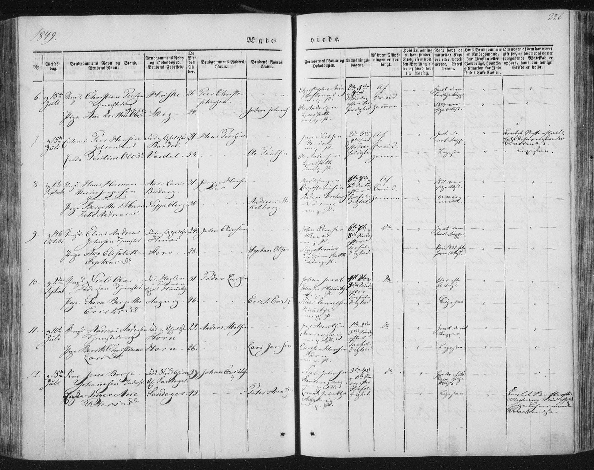 Ministerialprotokoller, klokkerbøker og fødselsregistre - Nordland, AV/SAT-A-1459/838/L0549: Parish register (official) no. 838A07, 1840-1854, p. 326