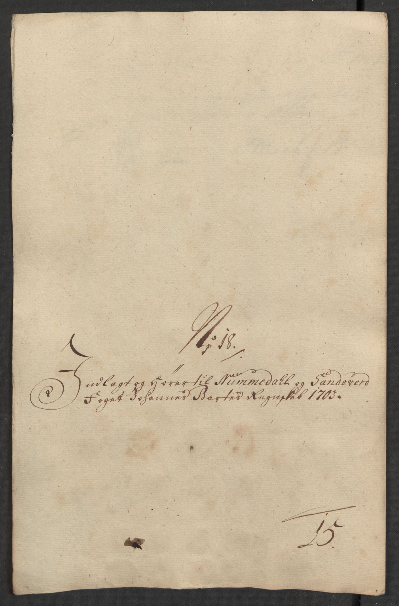 Rentekammeret inntil 1814, Reviderte regnskaper, Fogderegnskap, RA/EA-4092/R24/L1581: Fogderegnskap Numedal og Sandsvær, 1703, p. 238