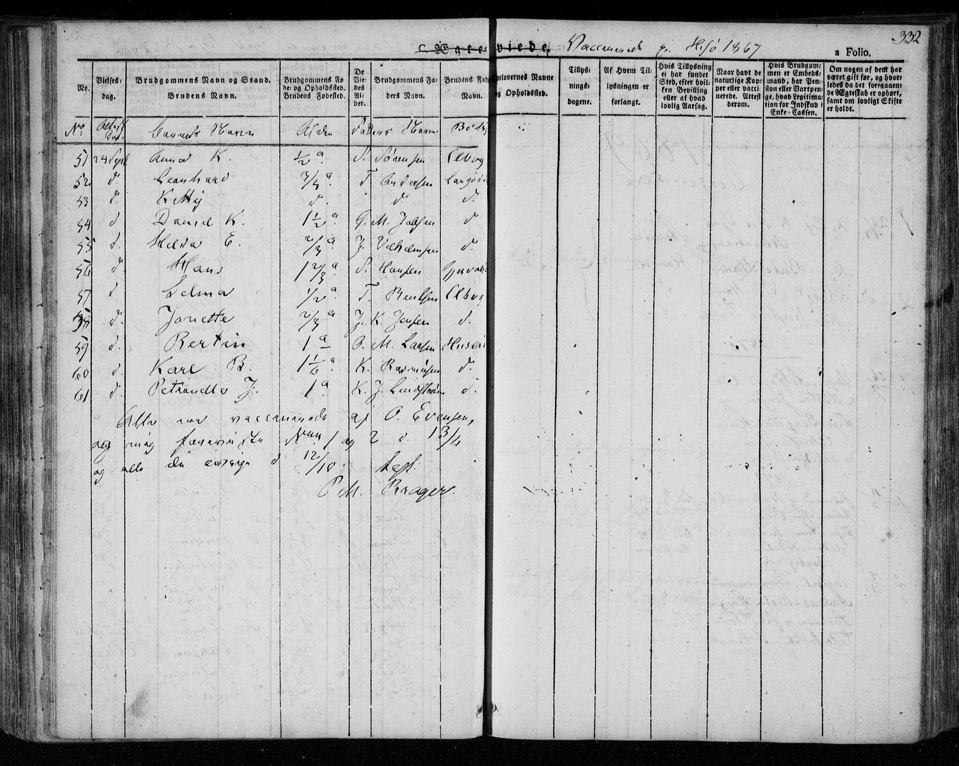 Øyestad sokneprestkontor, AV/SAK-1111-0049/F/Fa/L0013: Parish register (official) no. A 13, 1827-1842, p. 332