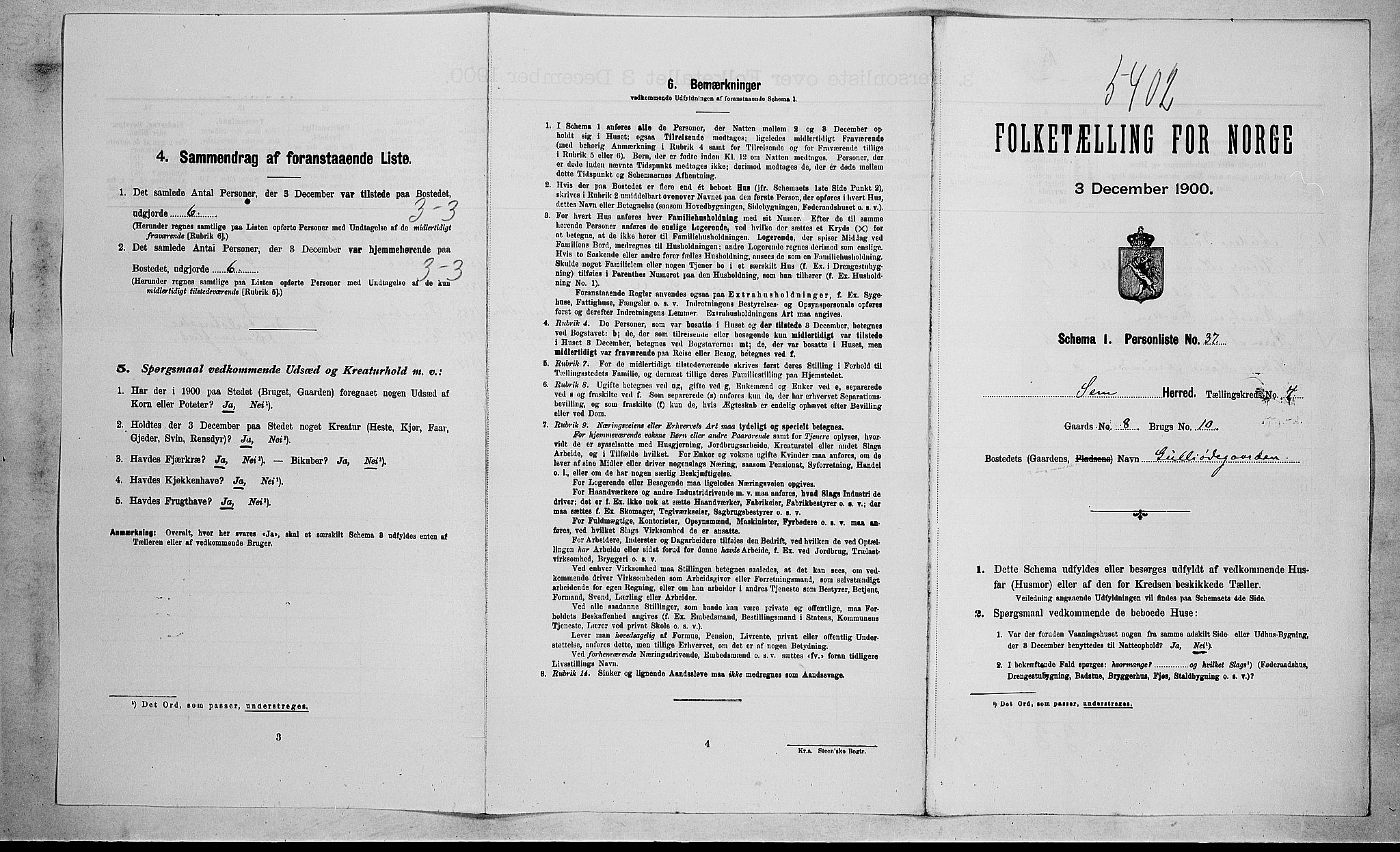 RA, 1900 census for Sem, 1900, p. 583