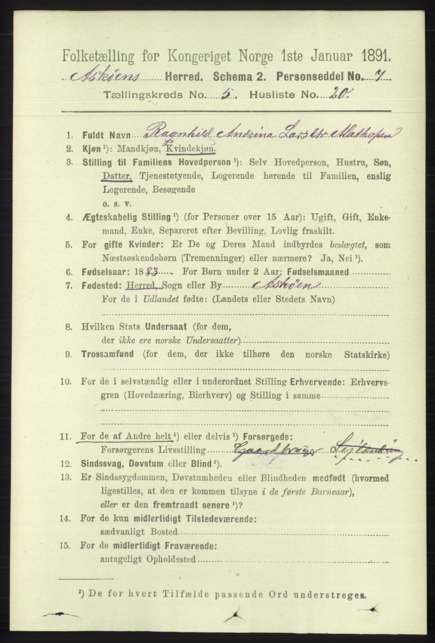 RA, 1891 census for 1247 Askøy, 1891, p. 3615