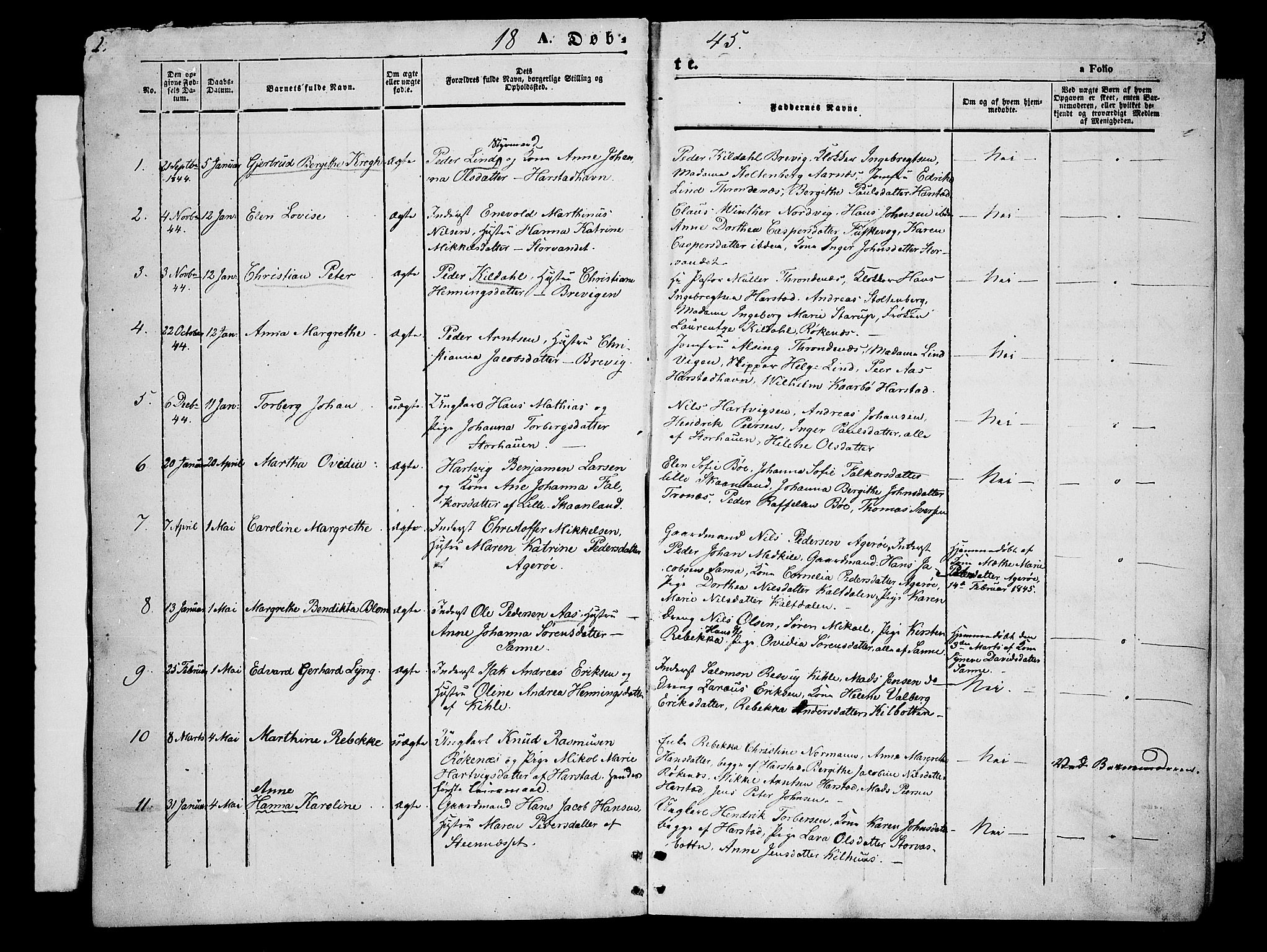 Trondenes sokneprestkontor, SATØ/S-1319/H/Hb/L0006klokker: Parish register (copy) no. 6, 1845-1855, p. 2-3