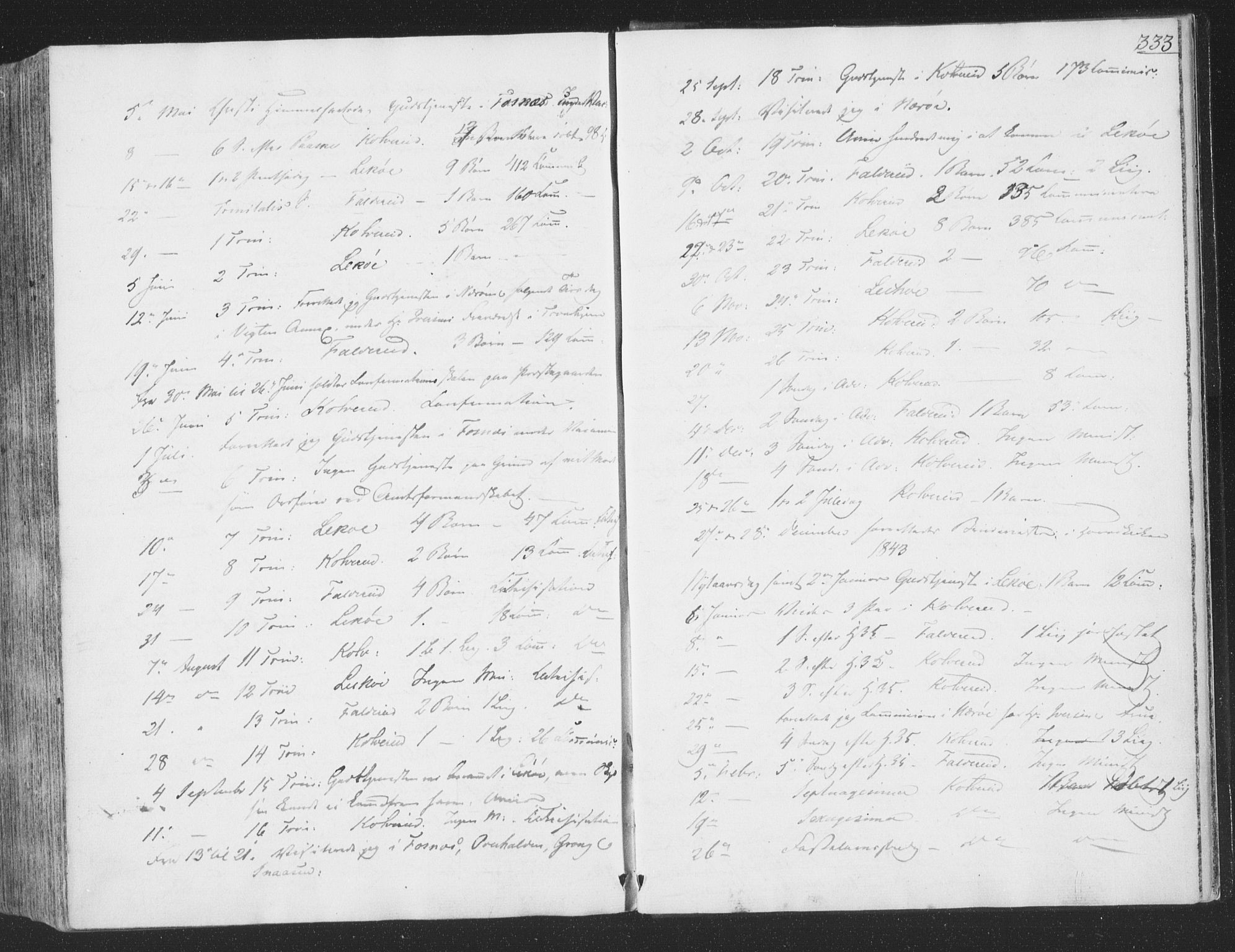 Ministerialprotokoller, klokkerbøker og fødselsregistre - Nord-Trøndelag, SAT/A-1458/780/L0639: Parish register (official) no. 780A04, 1830-1844, p. 333