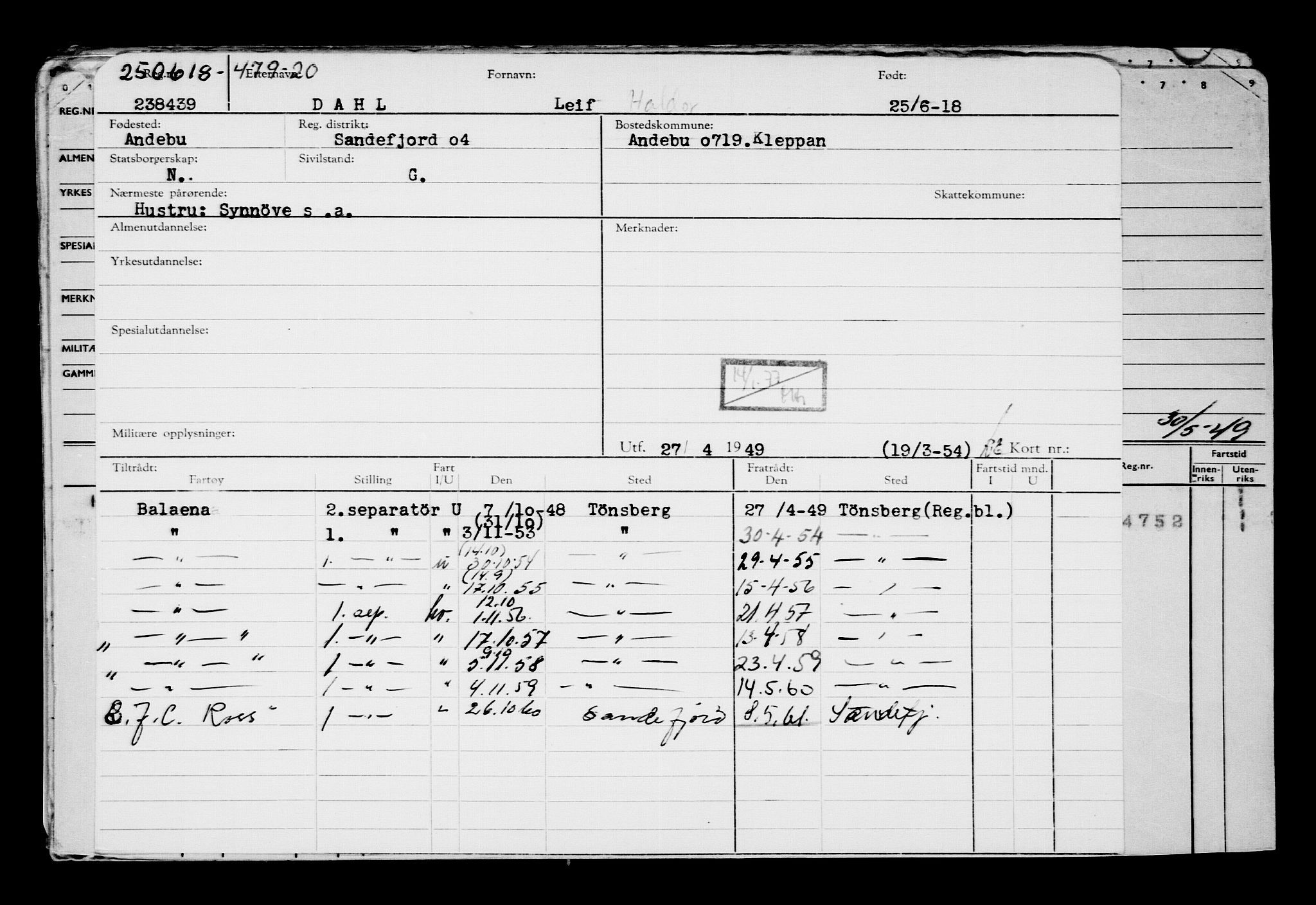 Direktoratet for sjømenn, AV/RA-S-3545/G/Gb/L0159: Hovedkort, 1918, p. 575