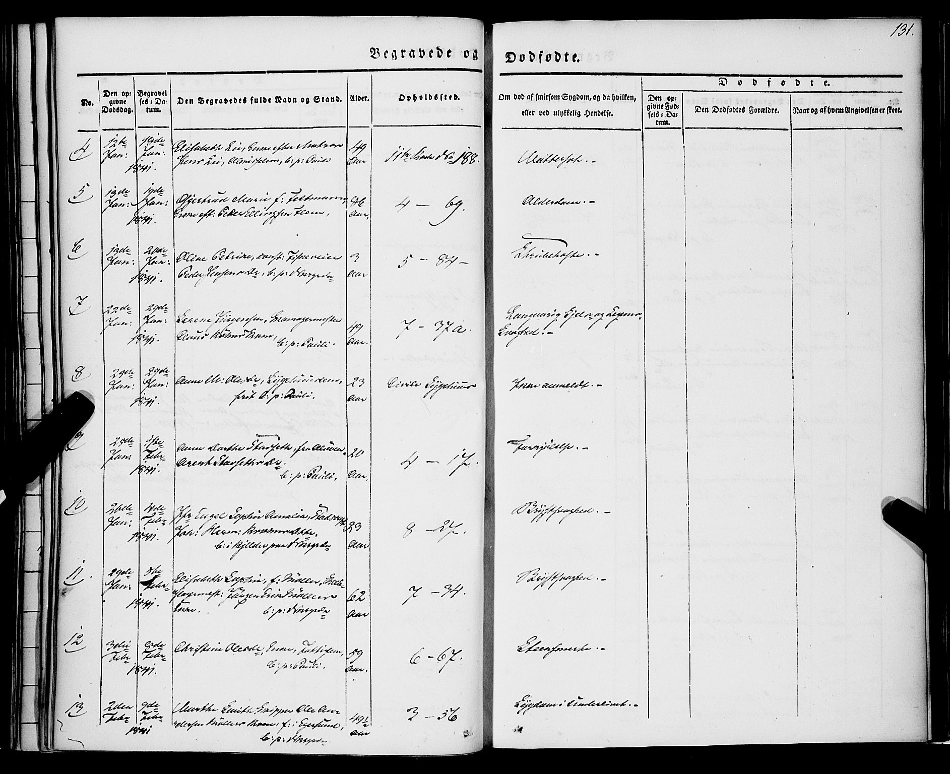 Nykirken Sokneprestembete, AV/SAB-A-77101/H/Haa/L0041: Parish register (official) no. E 1, 1833-1850, p. 131