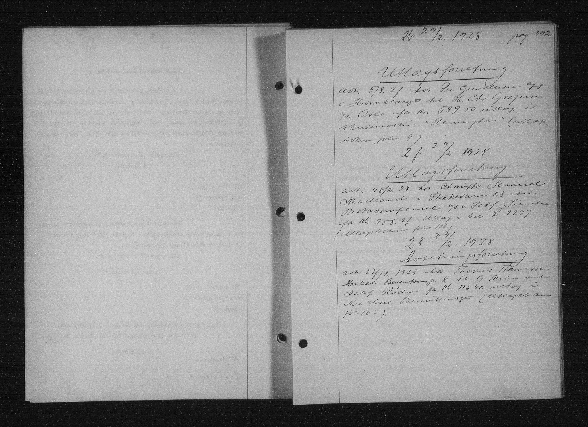 Stavanger byfogd, AV/SAST-A-101408/001/4/41/410/410BB/L0053: Mortgage book no. 41, 1927-1928, Deed date: 29.02.1928