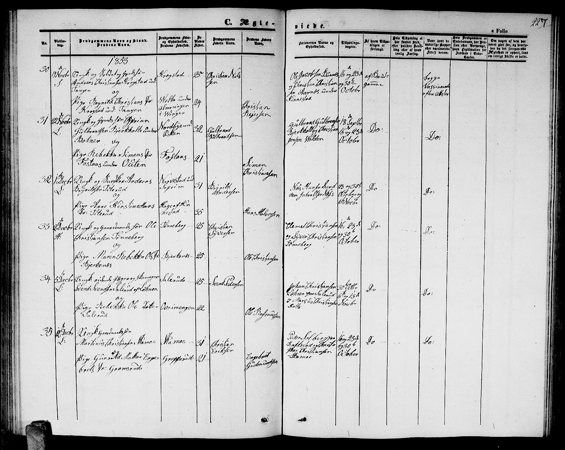 Høland prestekontor Kirkebøker, AV/SAO-A-10346a/G/Ga/L0003: Parish register (copy) no. I 3, 1846-1853, p. 227