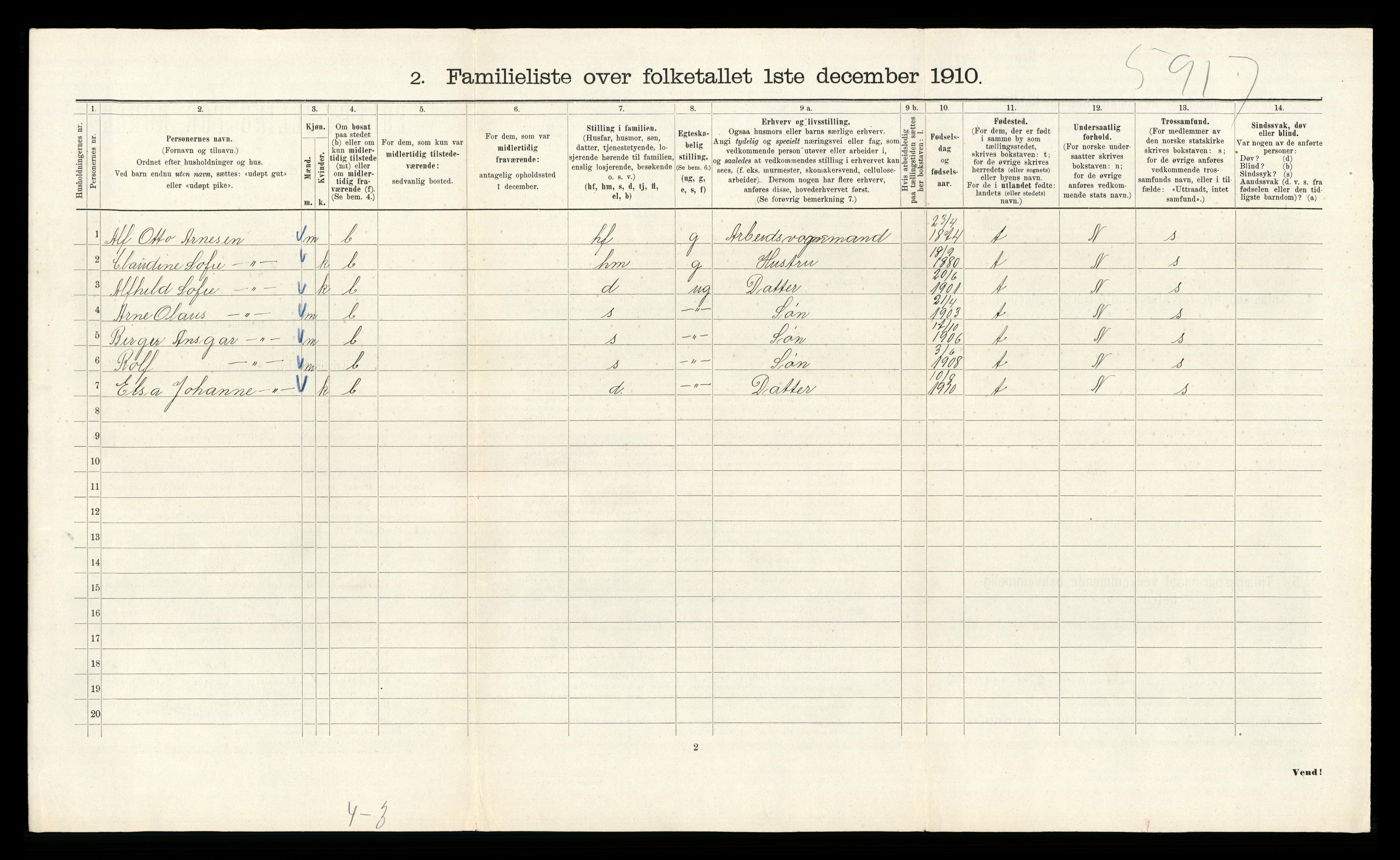 RA, 1910 census for Kristiania, 1910, p. 2154