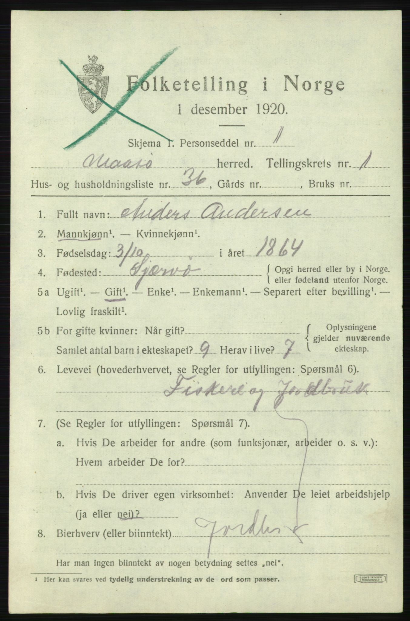 SATØ, 1920 census for Måsøy, 1920, p. 1214