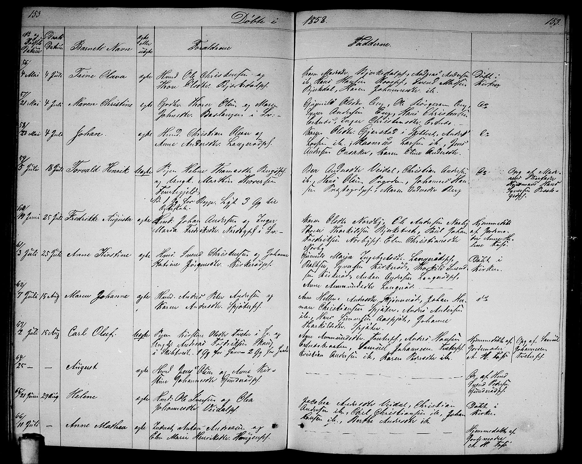 Våler prestekontor Kirkebøker, SAO/A-11083/G/Ga/L0002: Parish register (copy) no. I 2, 1839-1860, p. 153