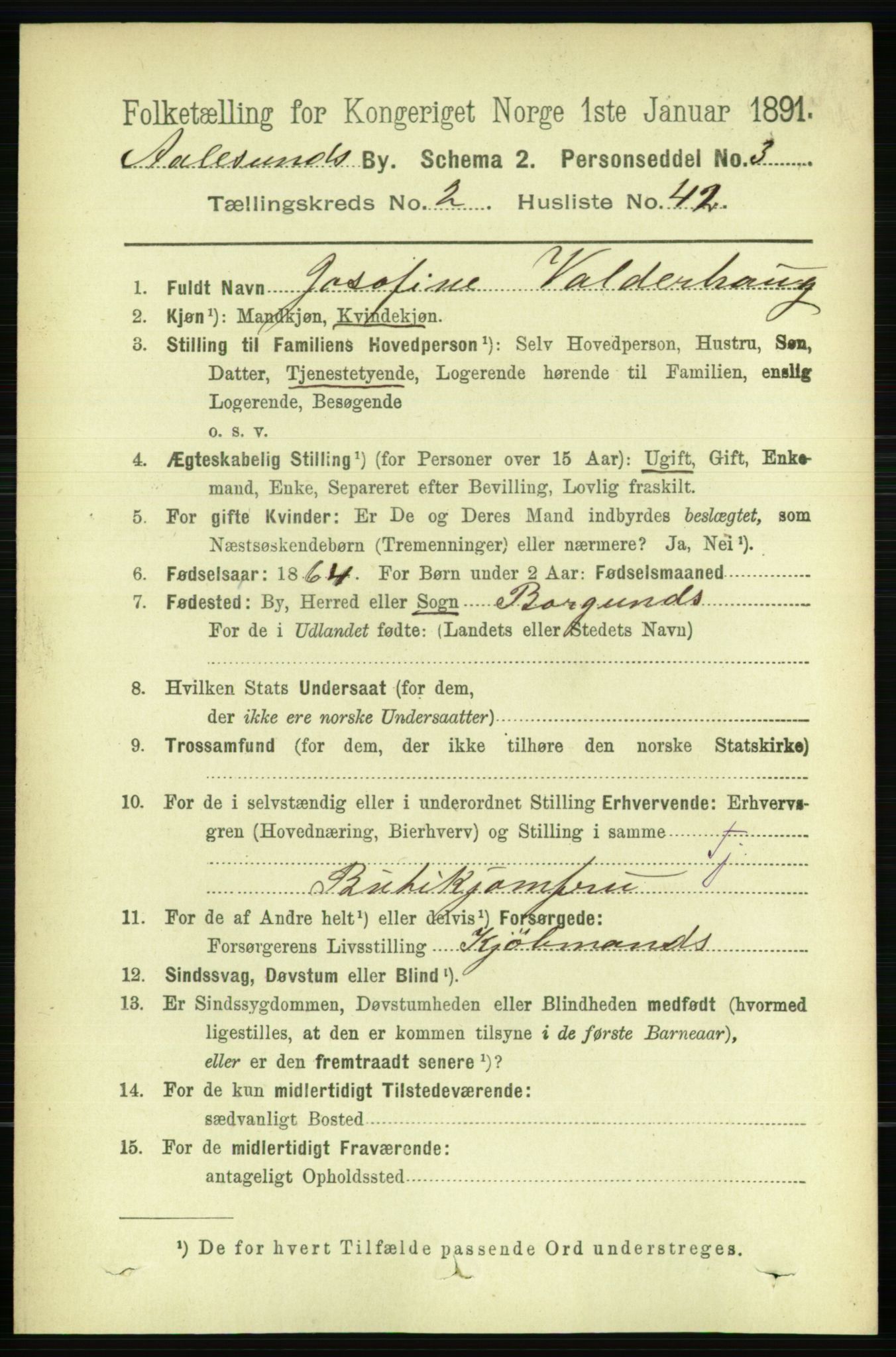 RA, 1891 census for 1501 Ålesund, 1891, p. 2266