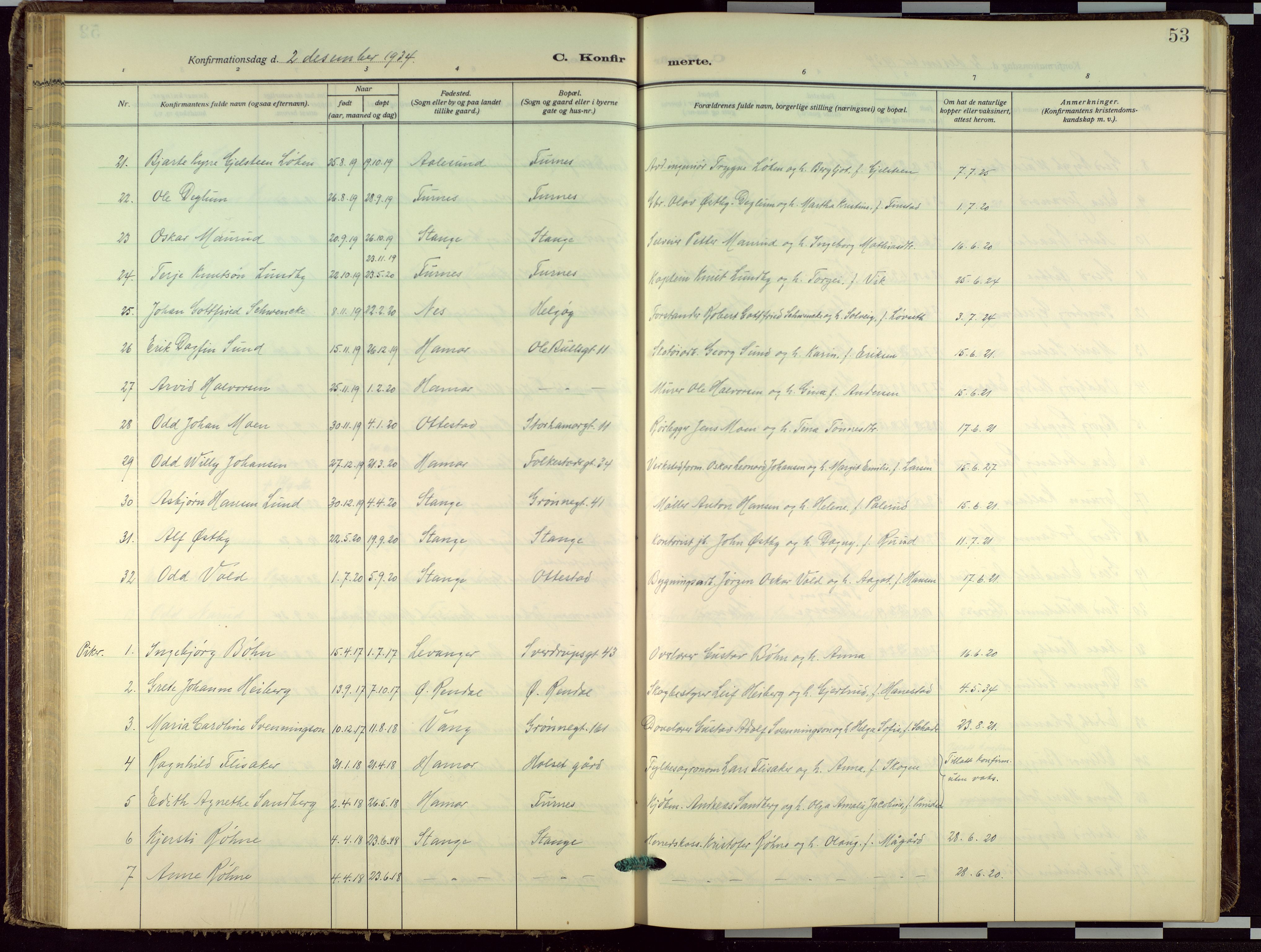 Hamar prestekontor, AV/SAH-DOMPH-002/H/Ha/Haa/L0005: Parish register (official) no. 5, 1929-1958, p. 53