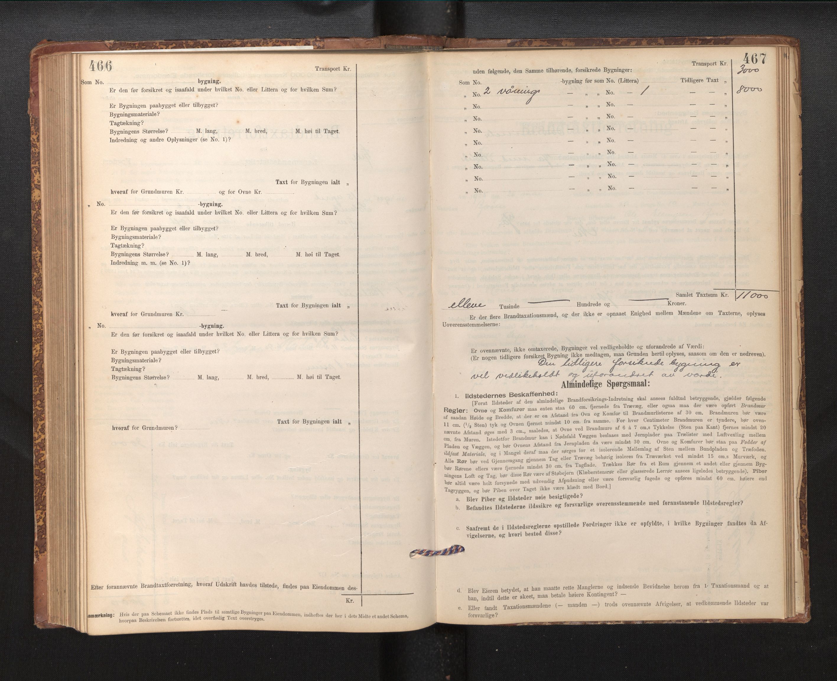 Lensmannen i Fjell, AV/SAB-A-32301/0012/L0005: Branntakstprotokoll, skjematakst, 1895-1931, p. 466-467