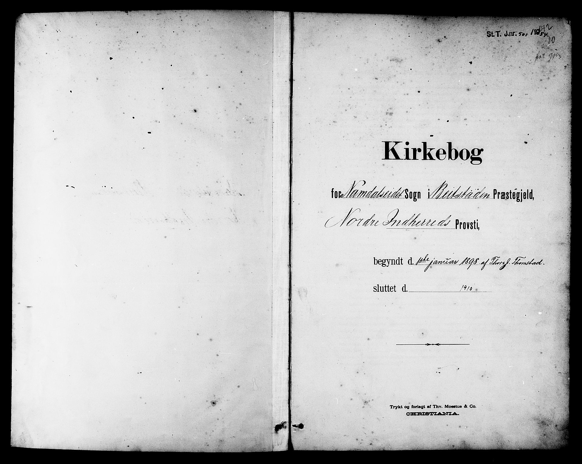 Ministerialprotokoller, klokkerbøker og fødselsregistre - Nord-Trøndelag, SAT/A-1458/742/L0412: Parish register (copy) no. 742C03, 1898-1910, p. 1