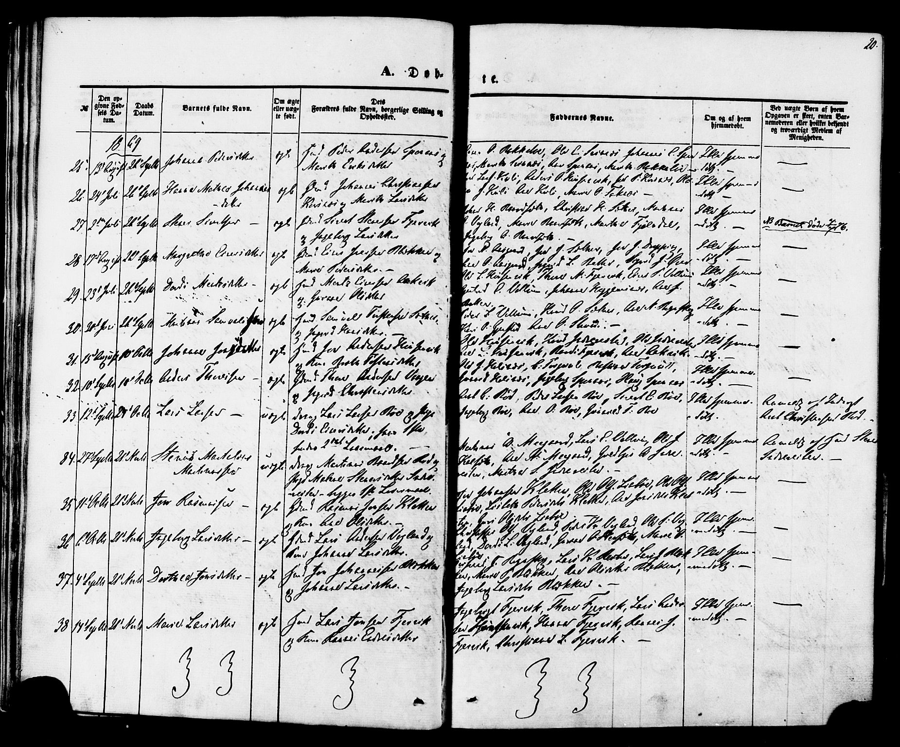 Ministerialprotokoller, klokkerbøker og fødselsregistre - Møre og Romsdal, AV/SAT-A-1454/576/L0884: Parish register (official) no. 576A02, 1865-1879, p. 20