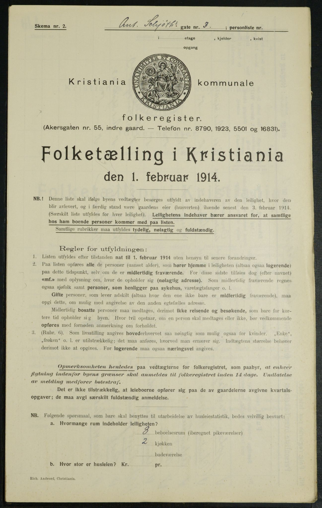 OBA, Municipal Census 1914 for Kristiania, 1914, p. 1353