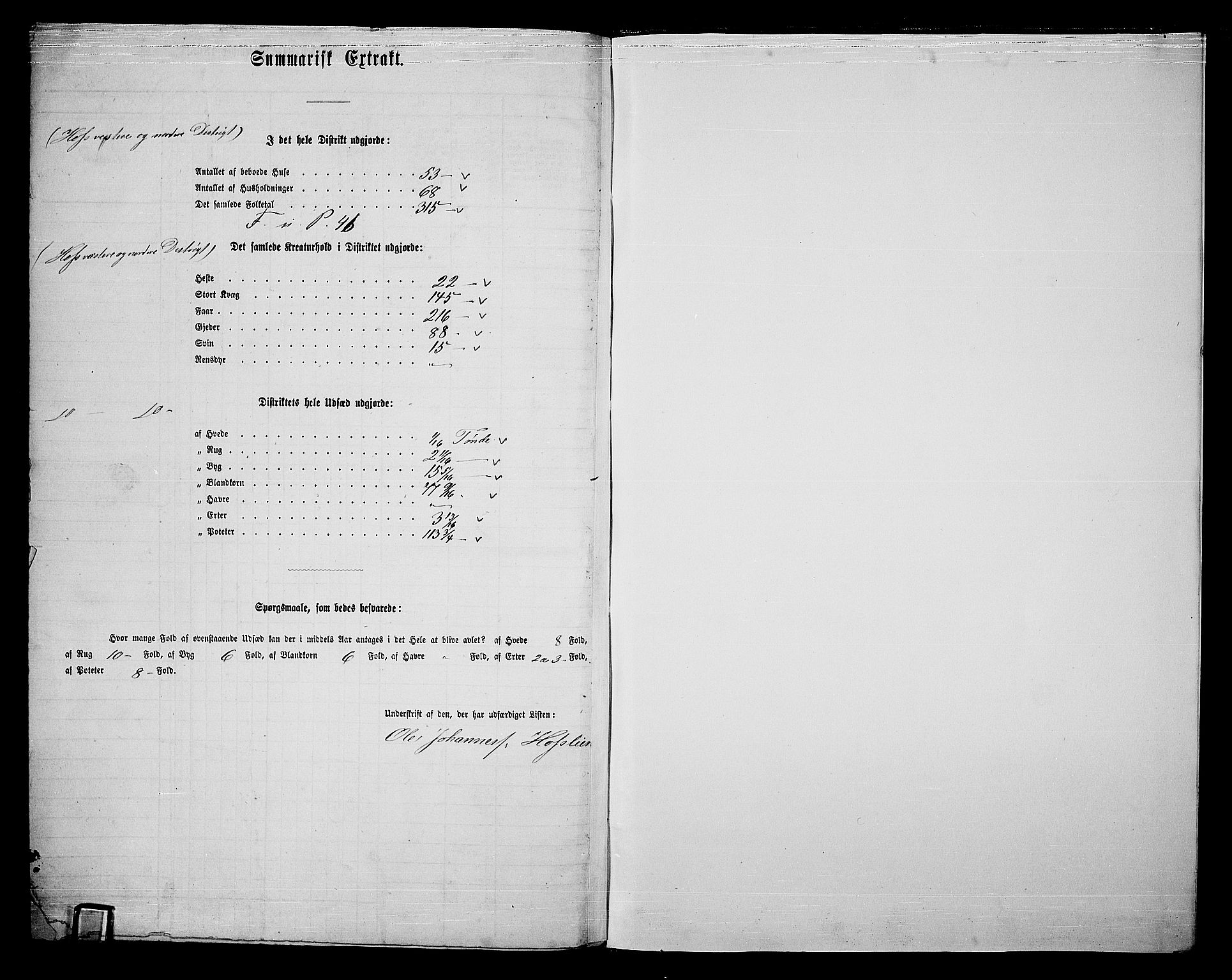 RA, 1865 census for Land, 1865, p. 423