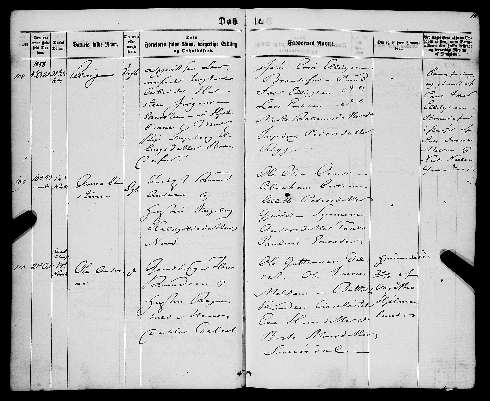 Eid sokneprestembete, AV/SAB-A-82301/H/Haa/Haaa/L0008: Parish register (official) no. A 8, 1858-1860, p. 10