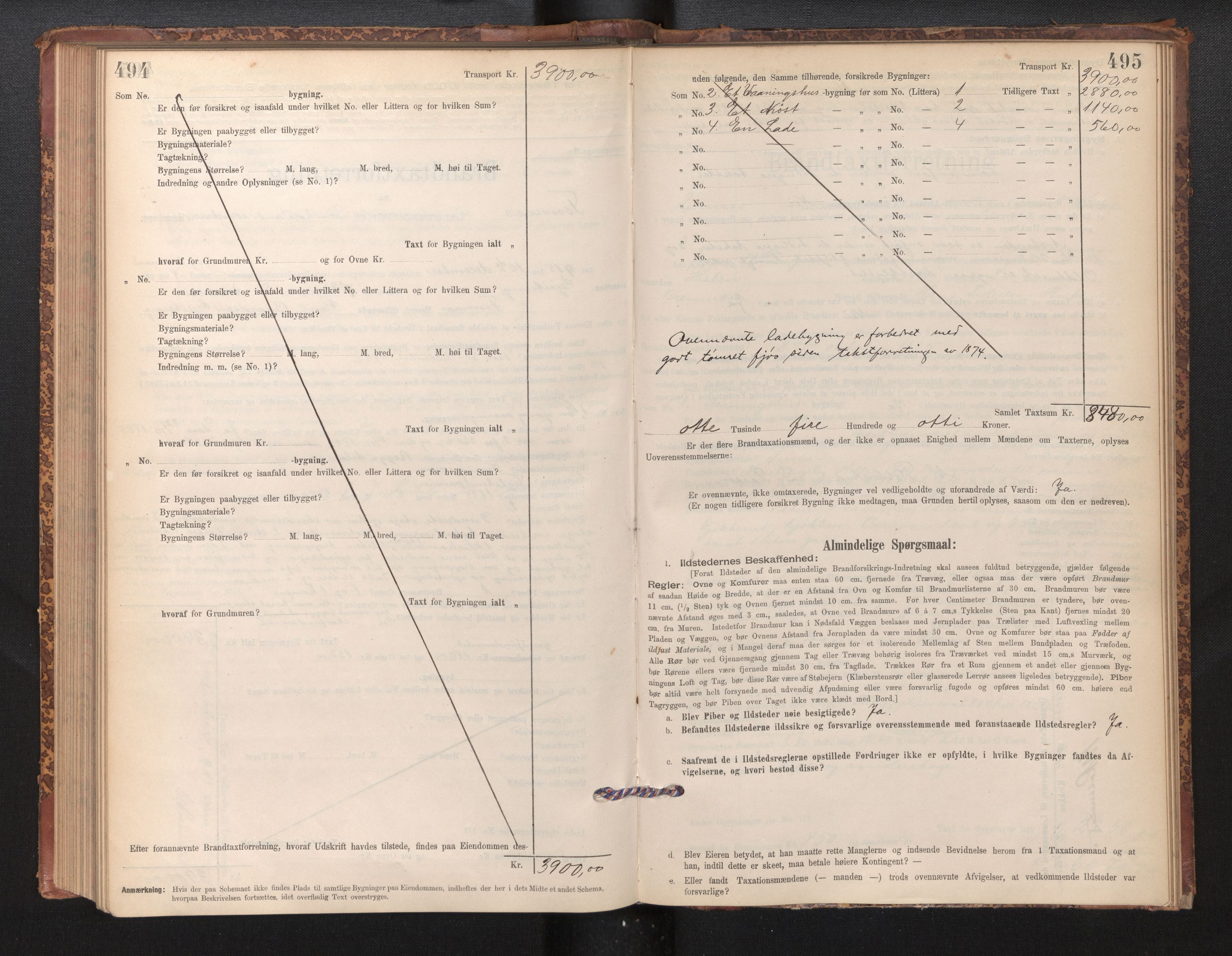 Lensmannen i Finnås, AV/SAB-A-31901/0012/L0002: Branntakstprotokoll, skjematakst, 1894-1954, p. 494-495