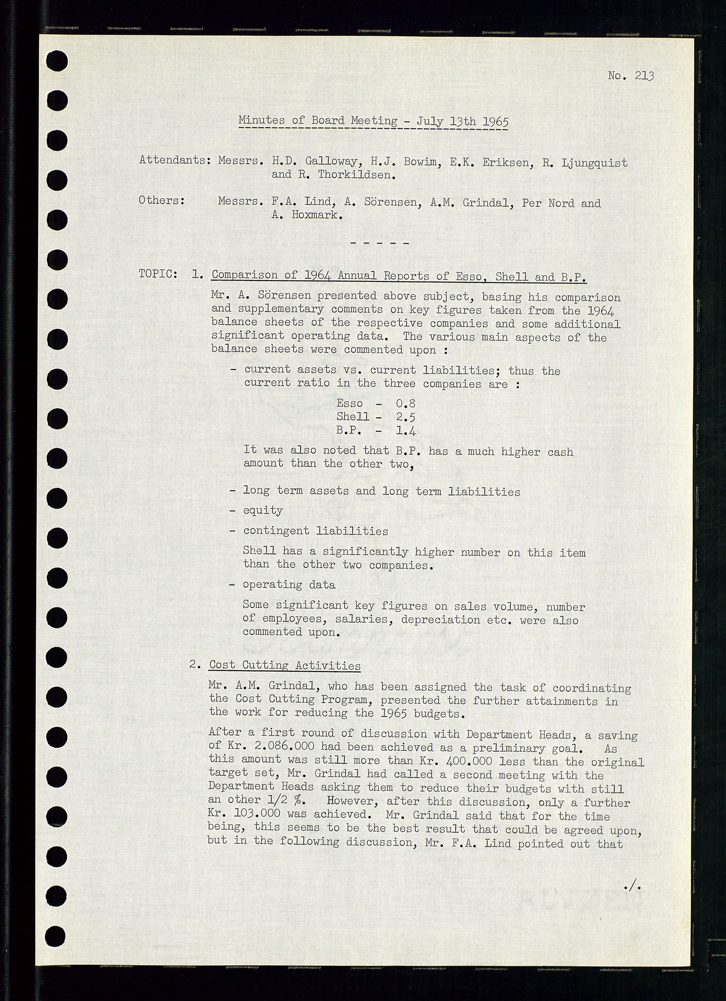 Pa 0982 - Esso Norge A/S, AV/SAST-A-100448/A/Aa/L0002/0001: Den administrerende direksjon Board minutes (styrereferater) / Den administrerende direksjon Board minutes (styrereferater), 1965, p. 83