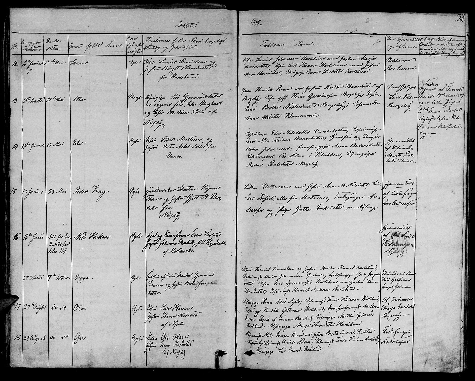 Nesseby sokneprestkontor, AV/SATØ-S-1330/H/Ha/L0001kirke: Parish register (official) no. 1, 1838-1855, p. 22