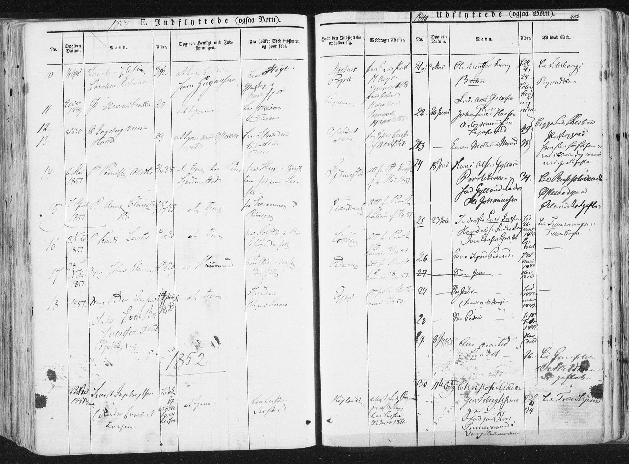Ministerialprotokoller, klokkerbøker og fødselsregistre - Sør-Trøndelag, SAT/A-1456/691/L1074: Parish register (official) no. 691A06, 1842-1852, p. 402