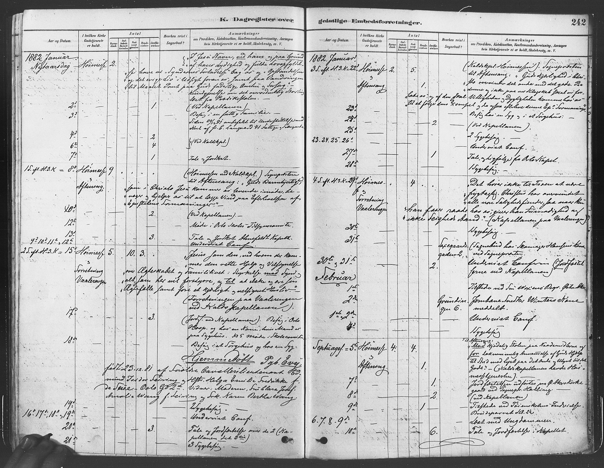 Gamlebyen prestekontor Kirkebøker, AV/SAO-A-10884/F/Fa/L0005: Parish register (official) no. 5, 1878-1889, p. 242