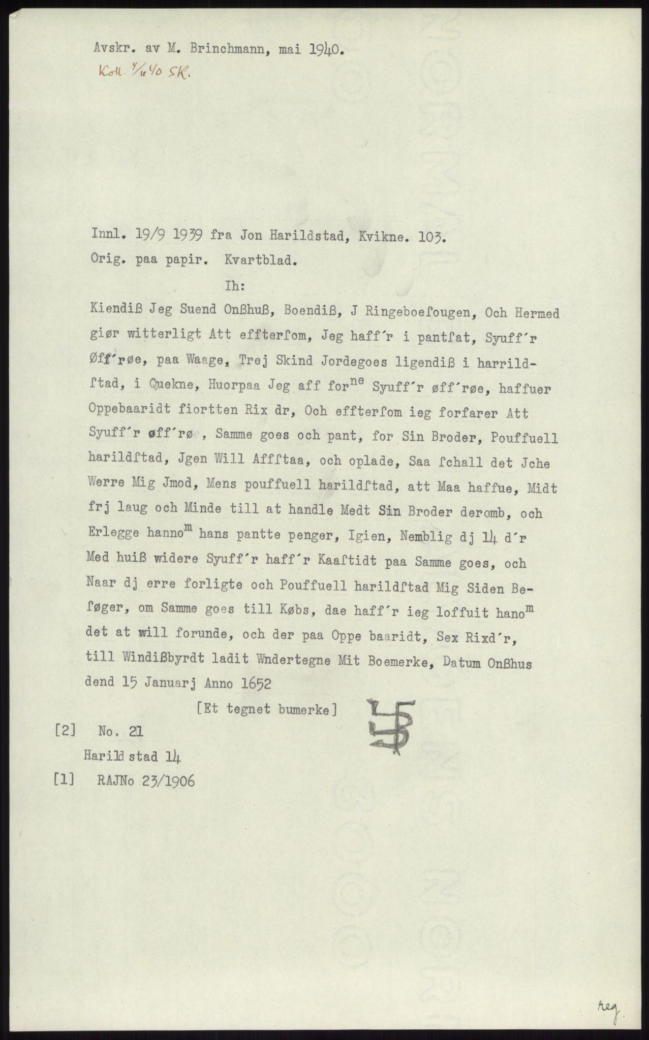 Samlinger til kildeutgivelse, Diplomavskriftsamlingen, RA/EA-4053/H/Ha, p. 2851