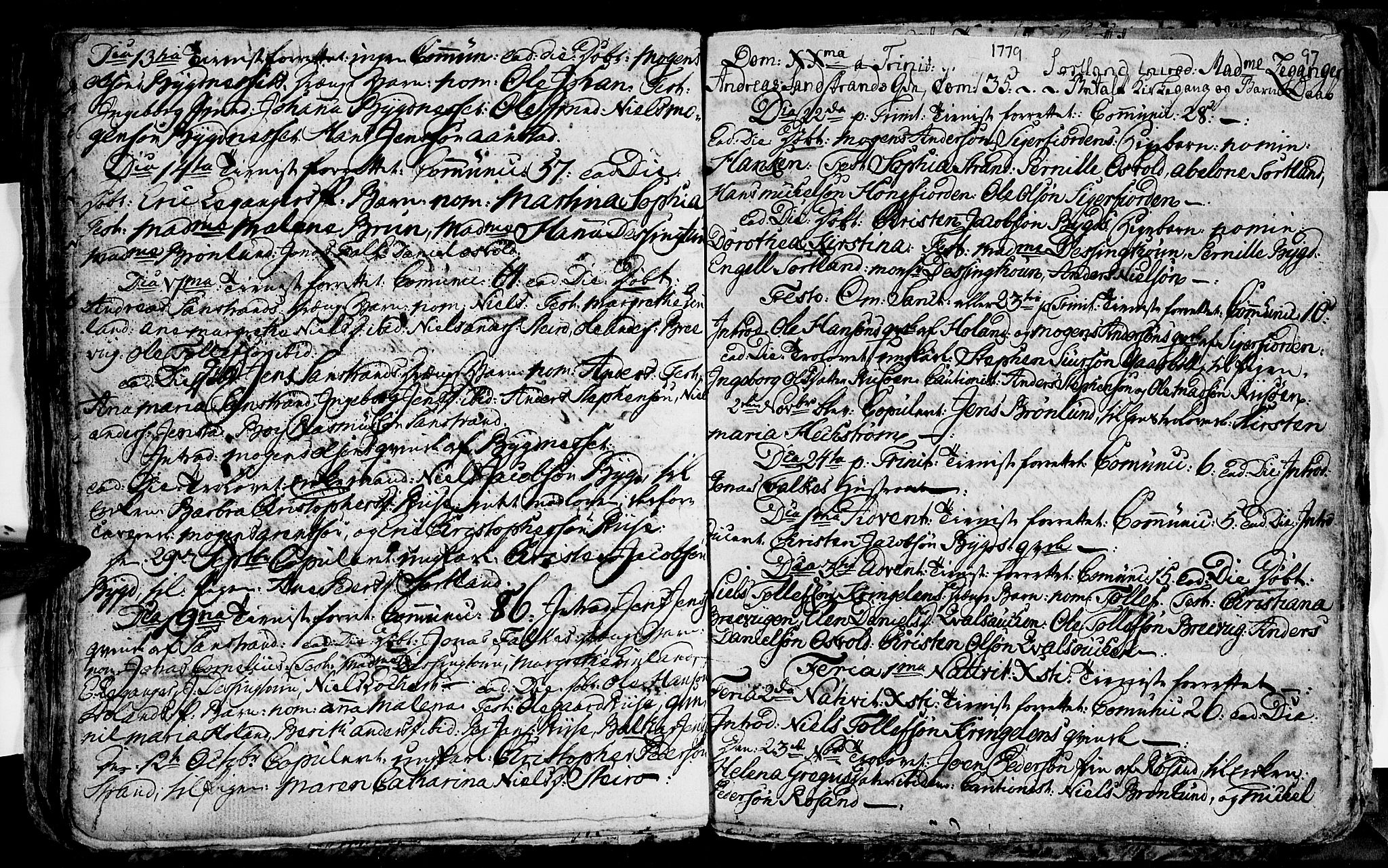 Ministerialprotokoller, klokkerbøker og fødselsregistre - Nordland, AV/SAT-A-1459/895/L1366: Parish register (official) no. 895A01, 1730-1794, p. 97