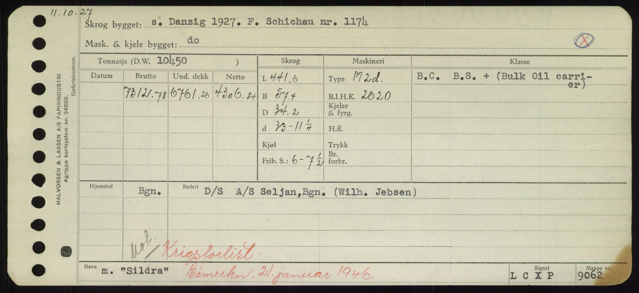 Sjøfartsdirektoratet med forløpere, Skipsmålingen, RA/S-1627/H/Hd/L0033: Fartøy, Sevi-Sjø, p. 131