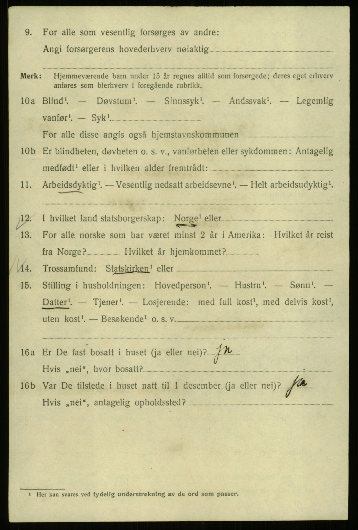 SAB, 1920 census for Bergen, 1920, p. 247400