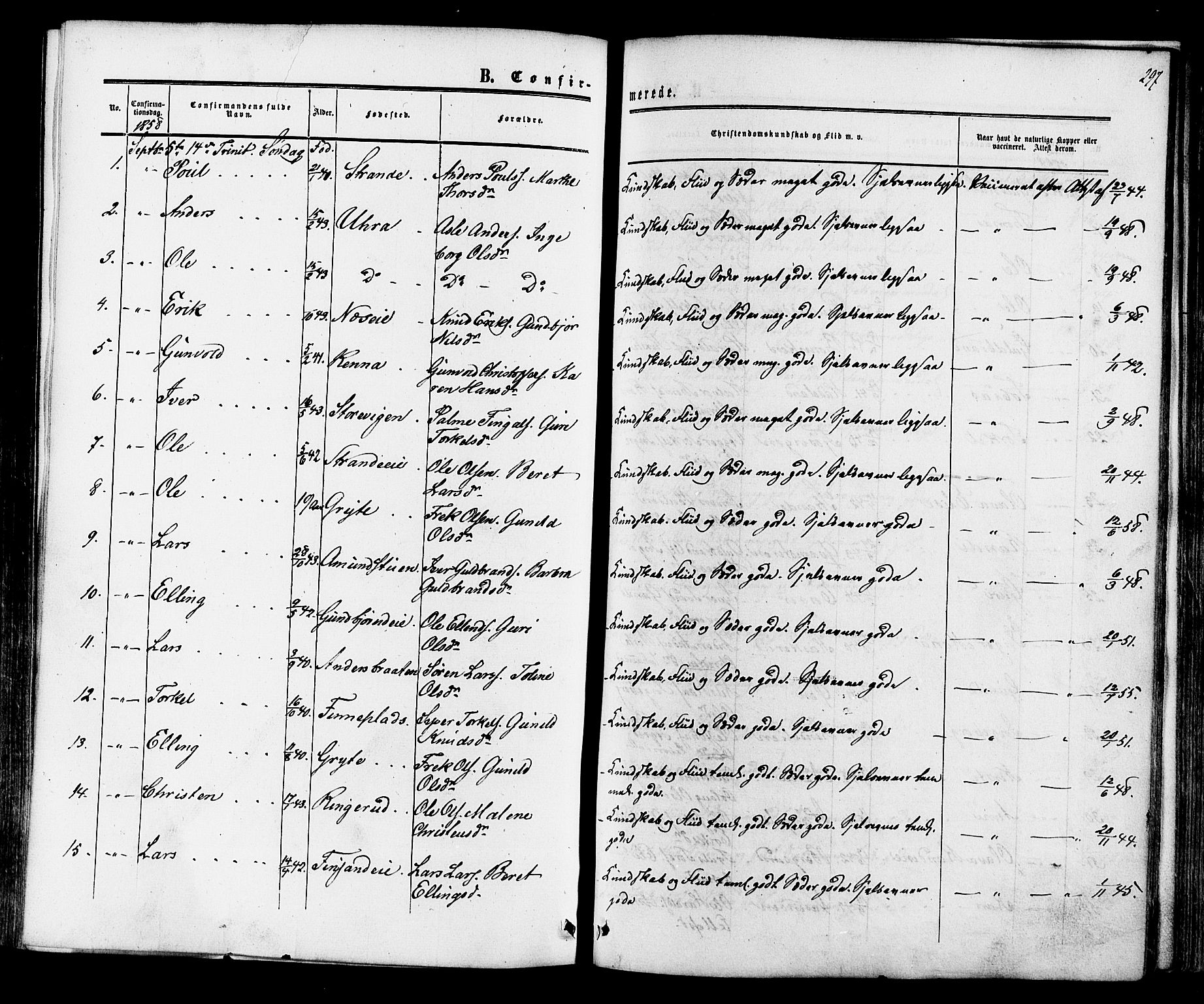 Ådal kirkebøker, AV/SAKO-A-248/F/Fa/L0001: Parish register (official) no. I 1, 1857-1883, p. 297