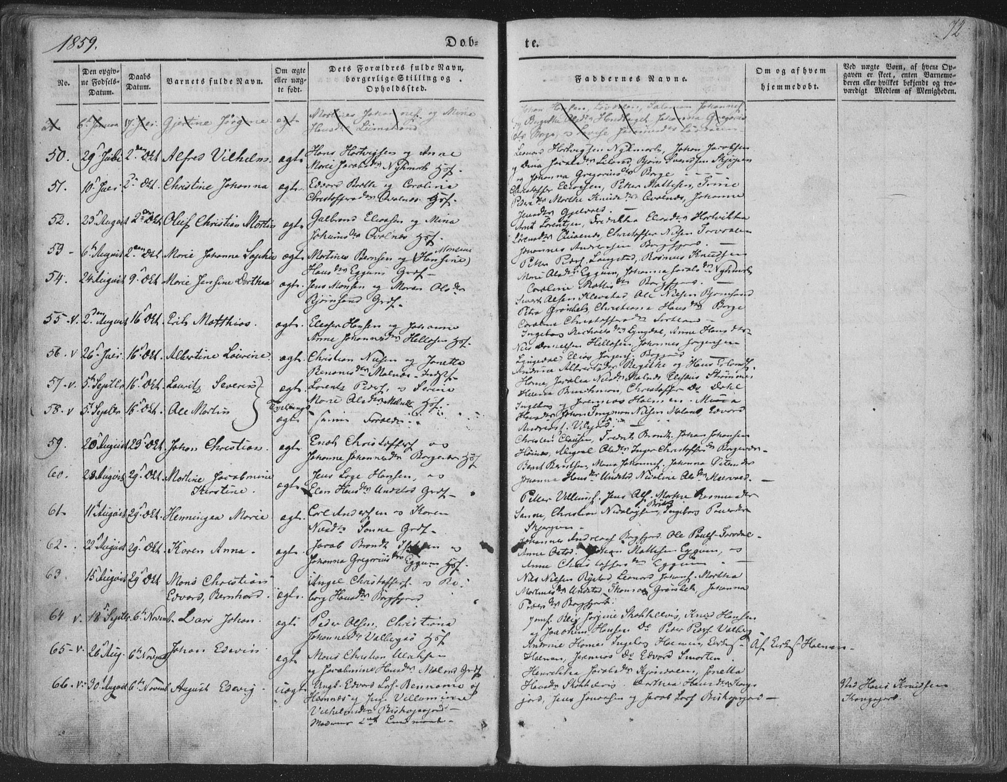 Ministerialprotokoller, klokkerbøker og fødselsregistre - Nordland, AV/SAT-A-1459/880/L1131: Parish register (official) no. 880A05, 1844-1868, p. 72