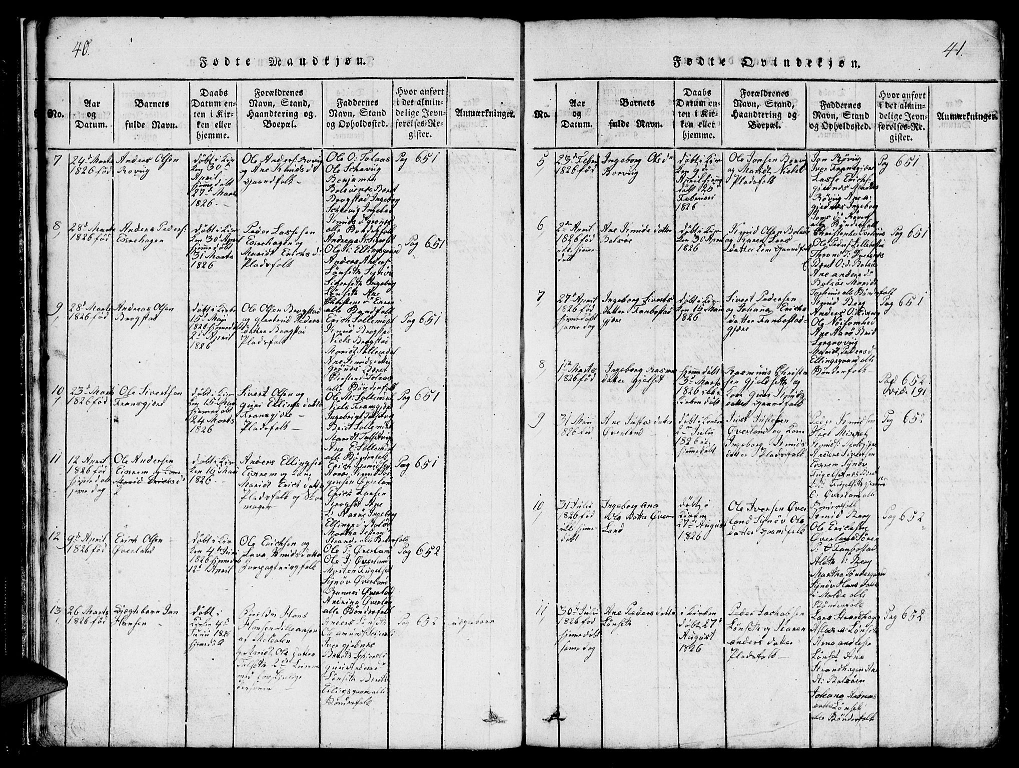 Ministerialprotokoller, klokkerbøker og fødselsregistre - Møre og Romsdal, AV/SAT-A-1454/555/L0665: Parish register (copy) no. 555C01, 1818-1868, p. 40-41