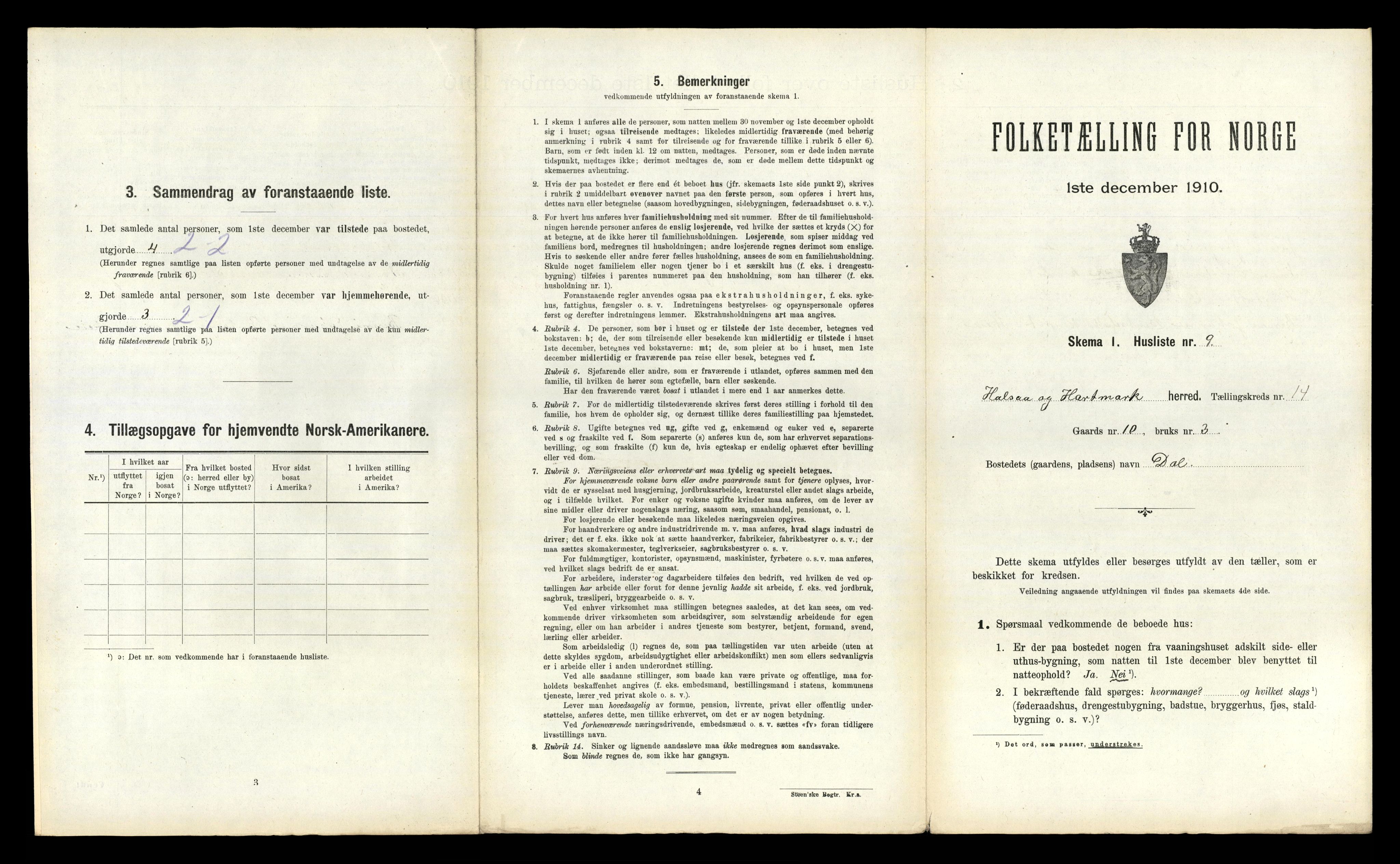RA, 1910 census for Halse og Harkmark, 1910, p. 1358