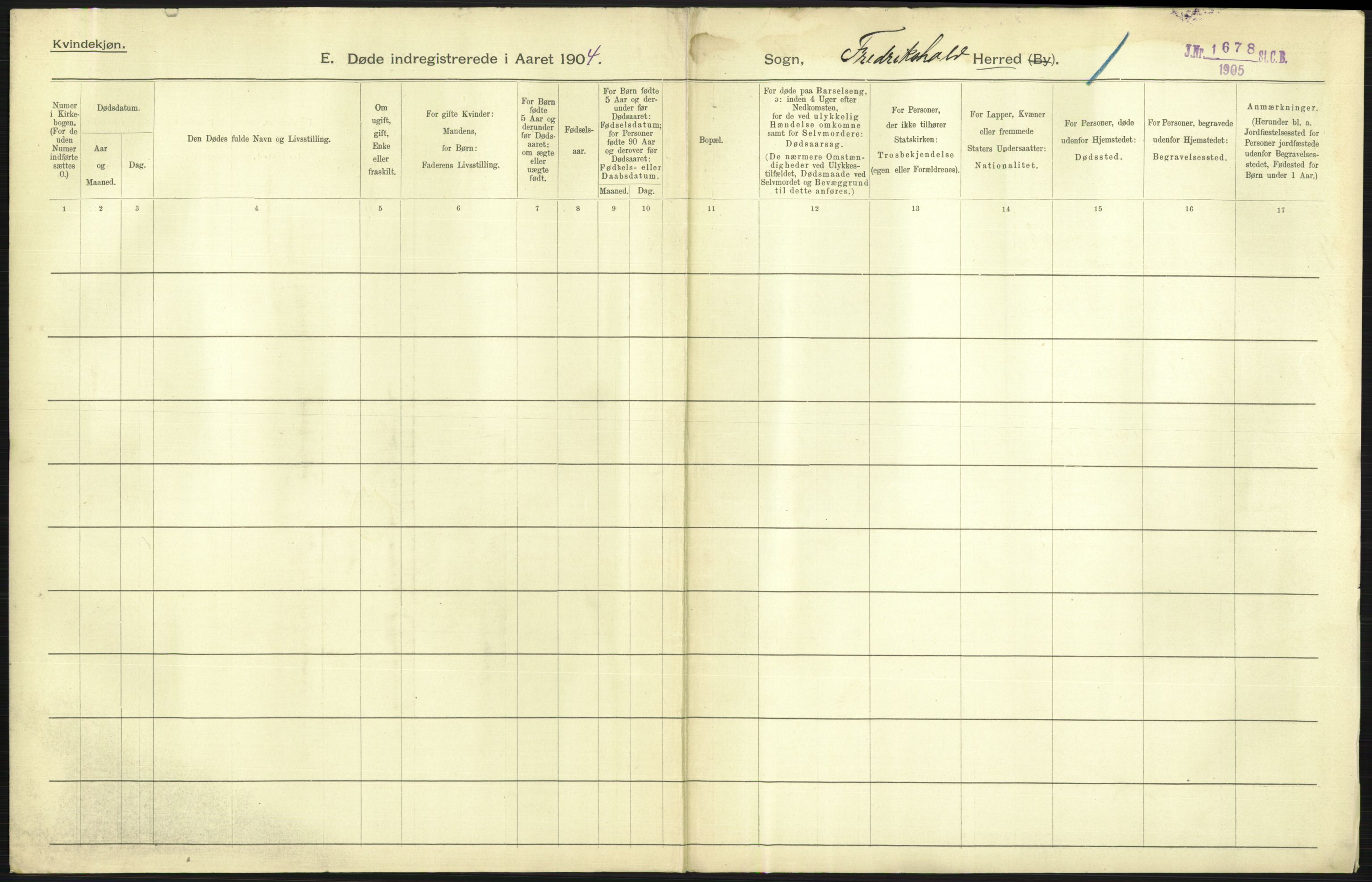 Statistisk sentralbyrå, Sosiodemografiske emner, Befolkning, AV/RA-S-2228/D/Df/Dfa/Dfab/L0001: Smålenenes amt: Fødte, gifte, døde, 1904, p. 746