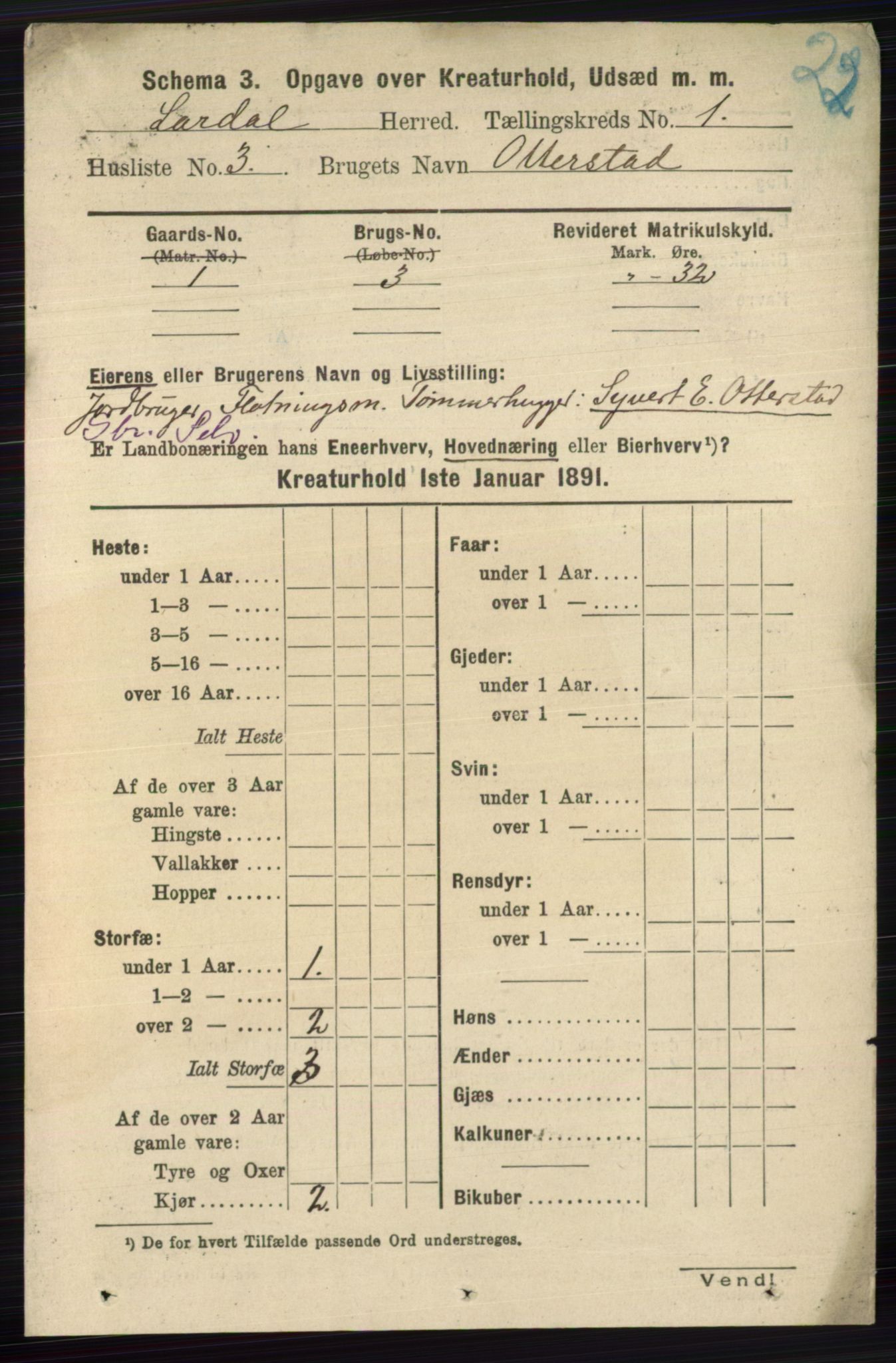 RA, 1891 census for 0728 Lardal, 1891, p. 3241