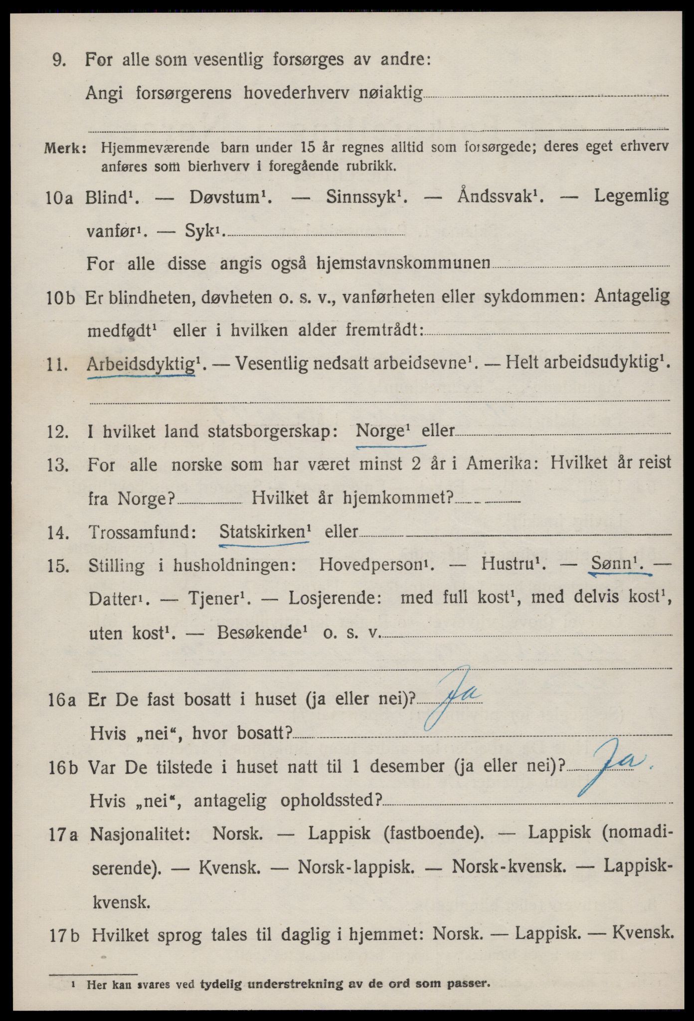 SAT, 1920 census for Selbu, 1920, p. 2301